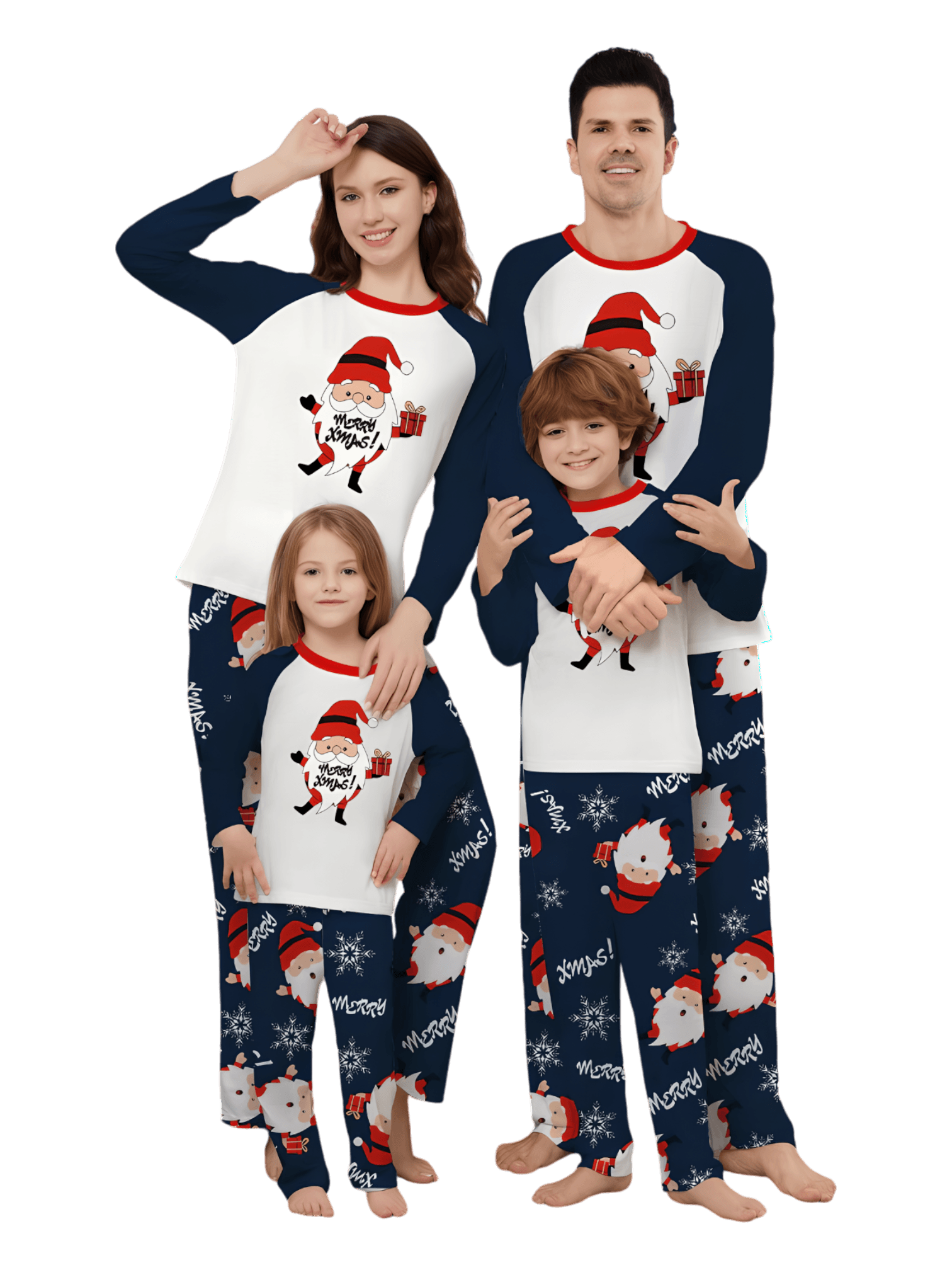 The very bearded Father Christmas, ‘Merry Christmas’ family pajamas, couples