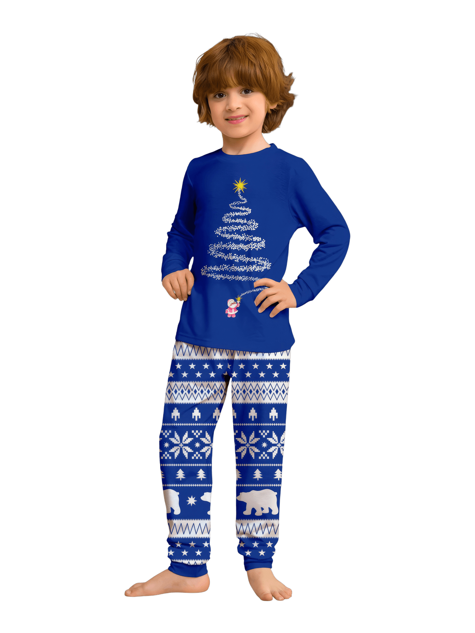 Blauer Weihnachtspyjama Starry Magic Tree