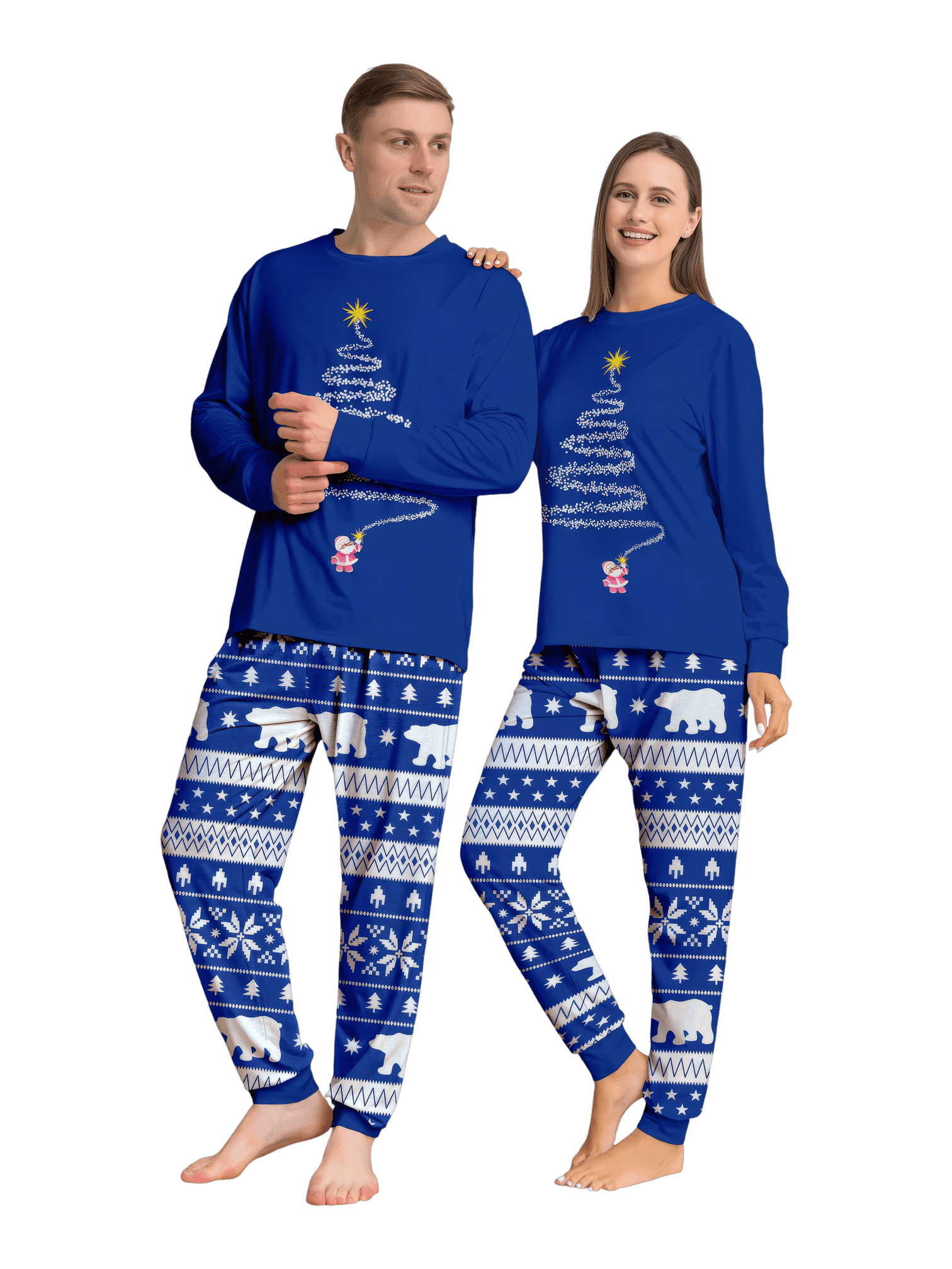 Blauer Weihnachtspyjama Starry Magic Tree
