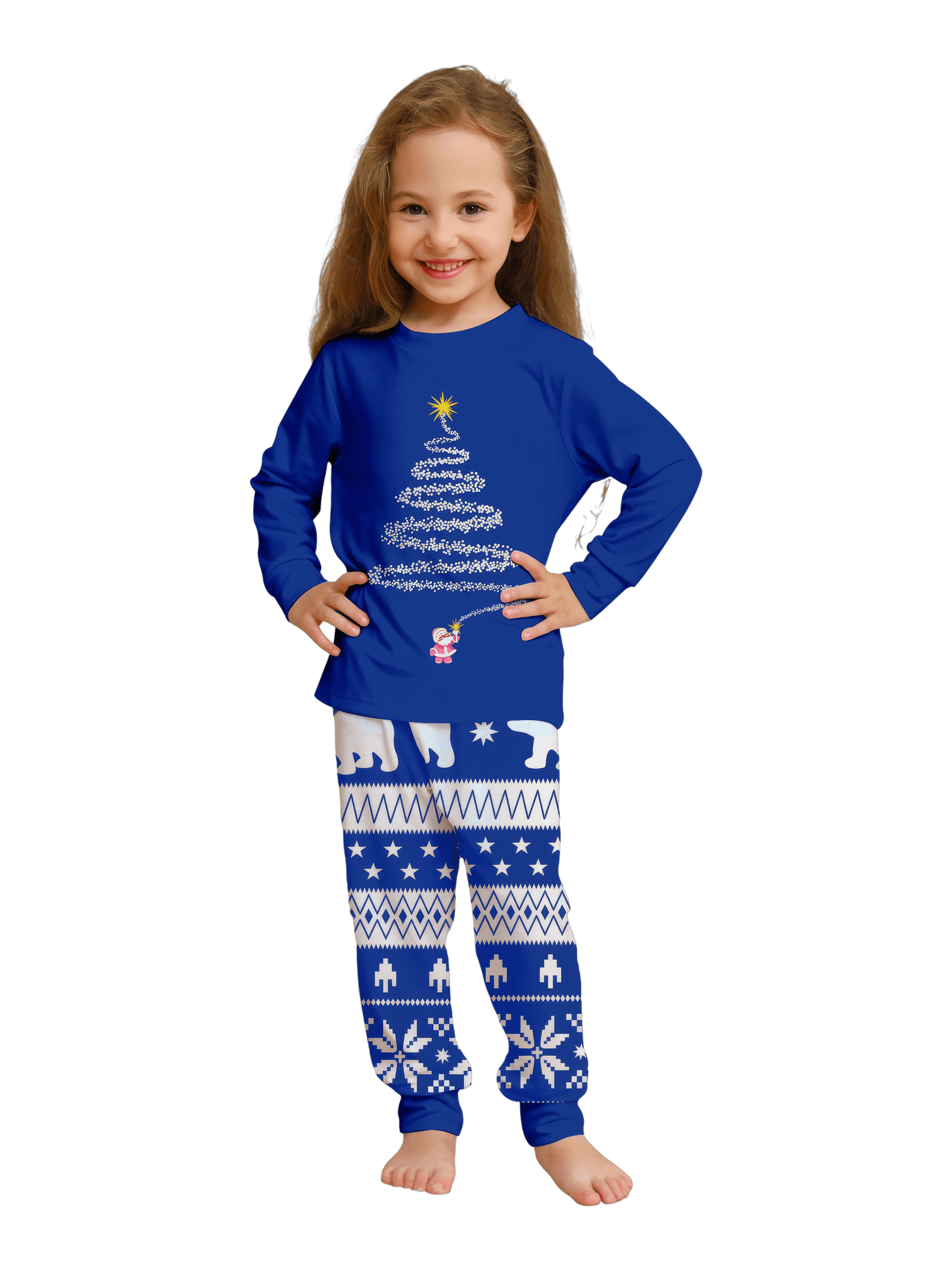 Blauer Weihnachtspyjama Starry Magic Tree