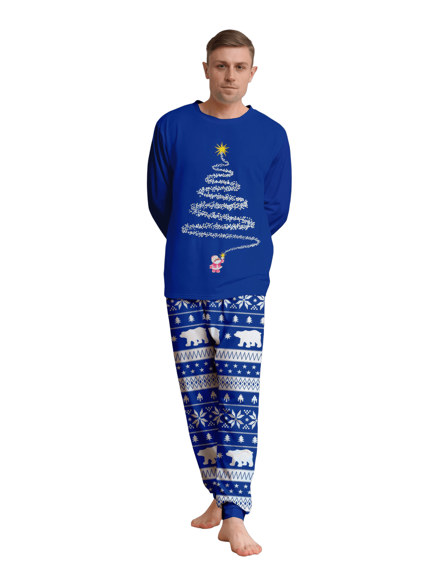 Blauer Weihnachtspyjama Starry Magic Tree
