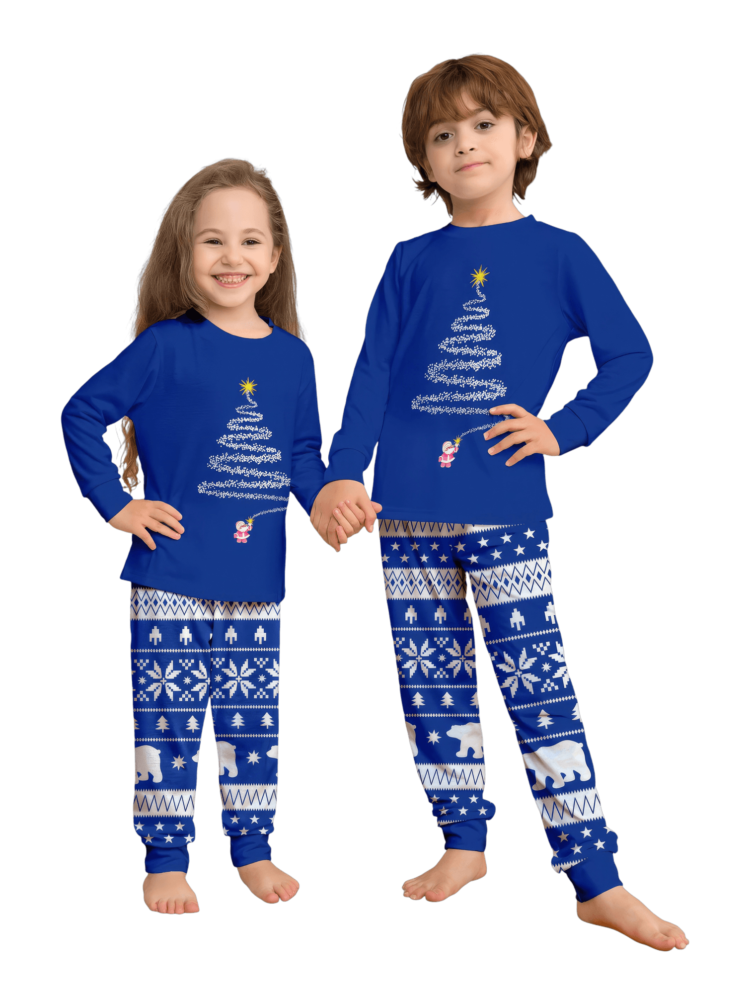 Blauer Weihnachtspyjama Starry Magic Tree
