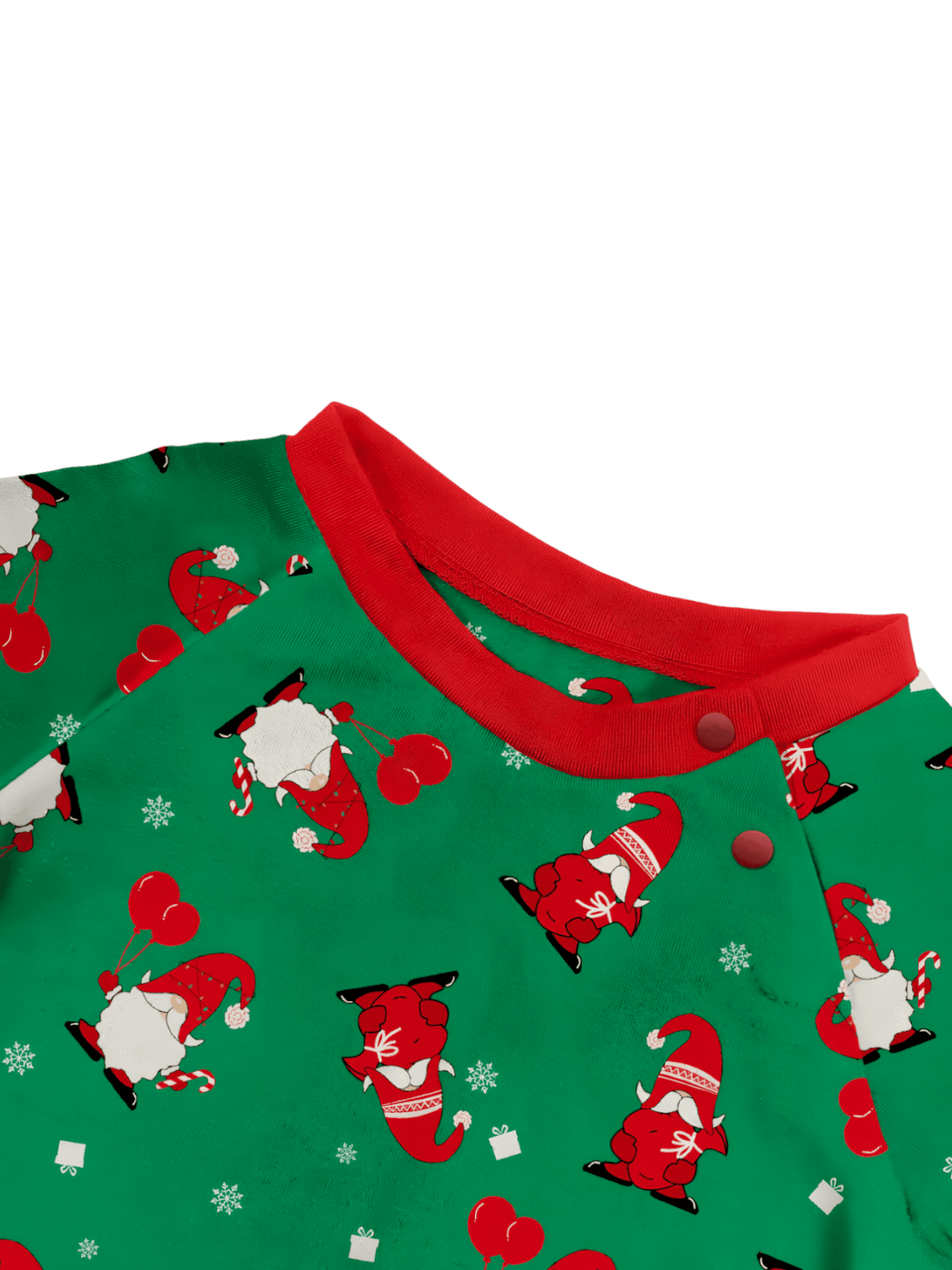 The bearded Santa buried under his gigantic hat, matching family pajamas