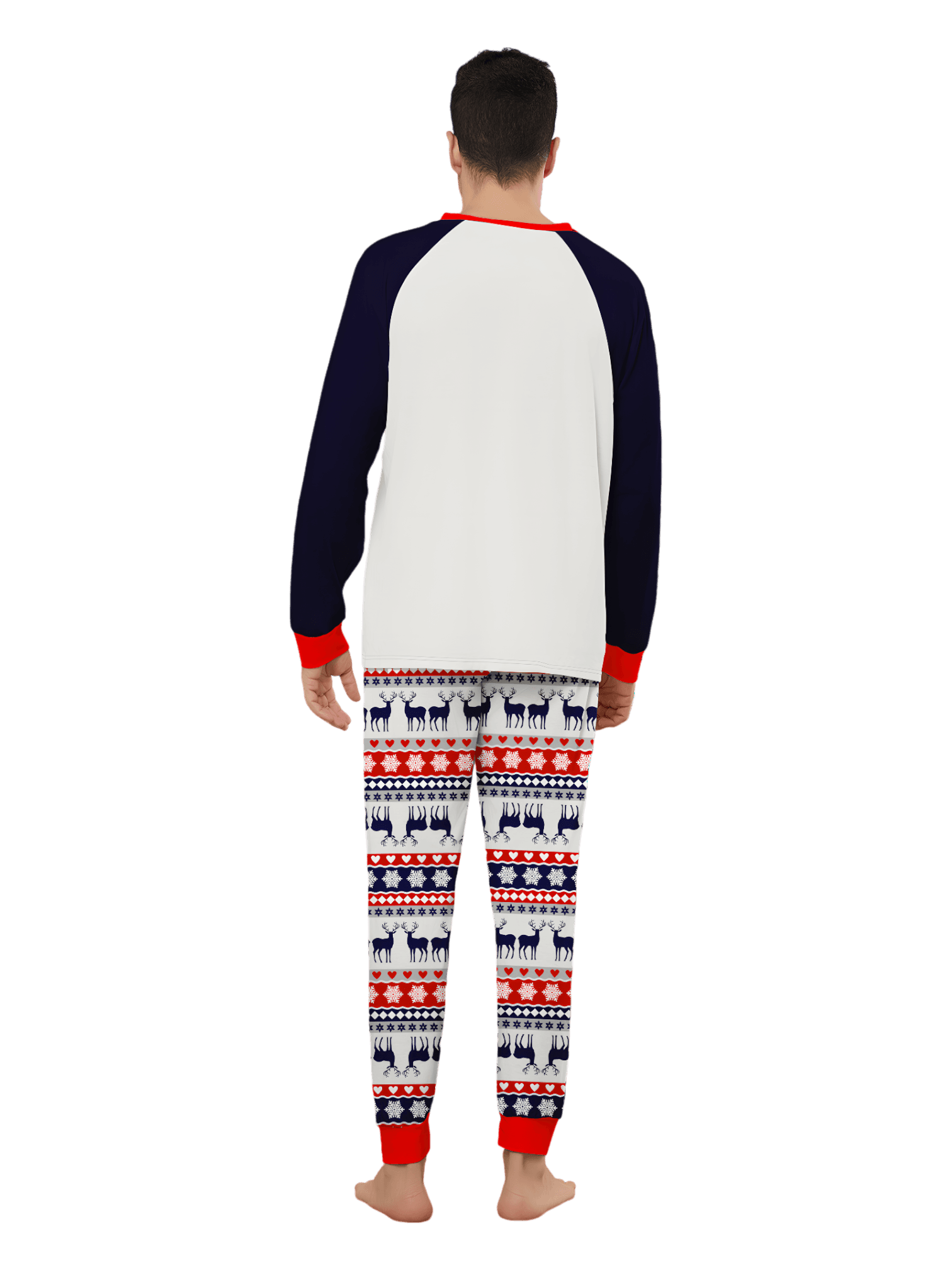 Cheeky little reindeer dressed for Christmas, matching christmas pajamas