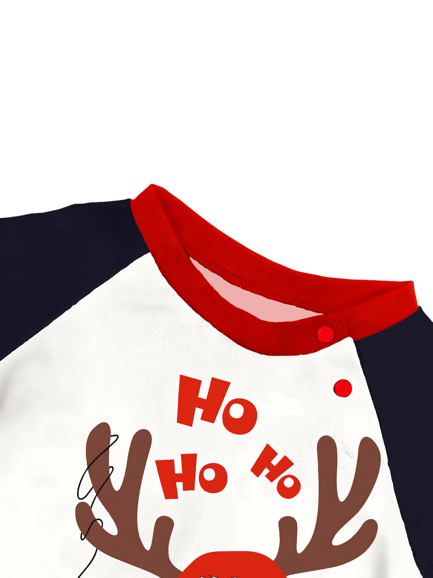 Cheeky little reindeer dressed for Christmas, matching christmas pajamas