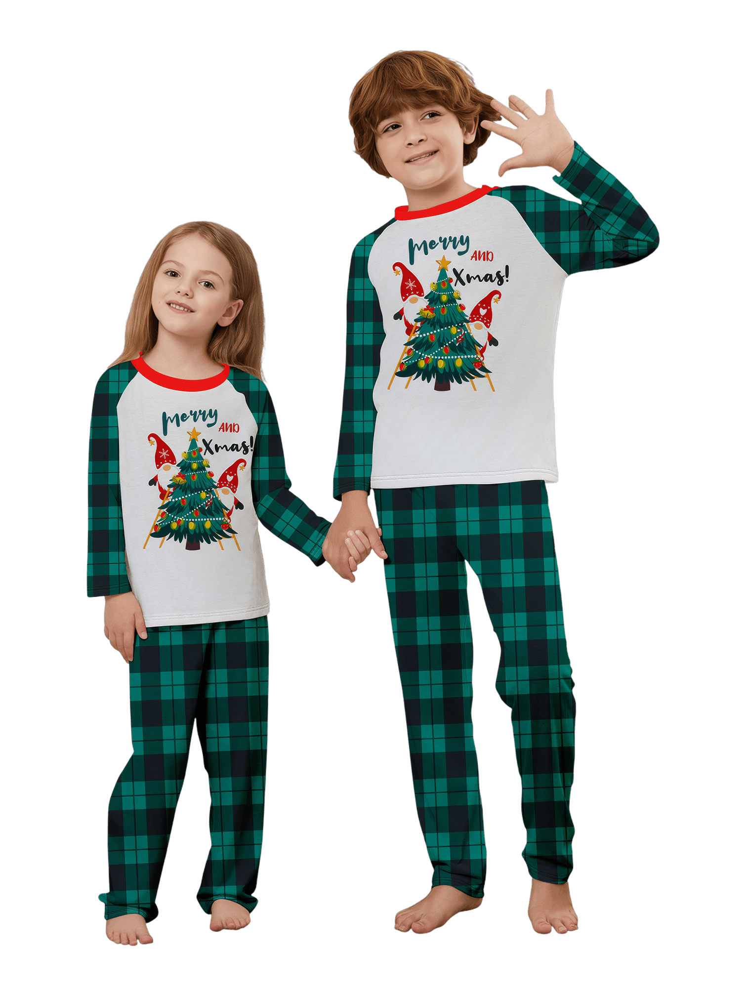 Christmas tree decorated by elves, printed “Merry Christmas”