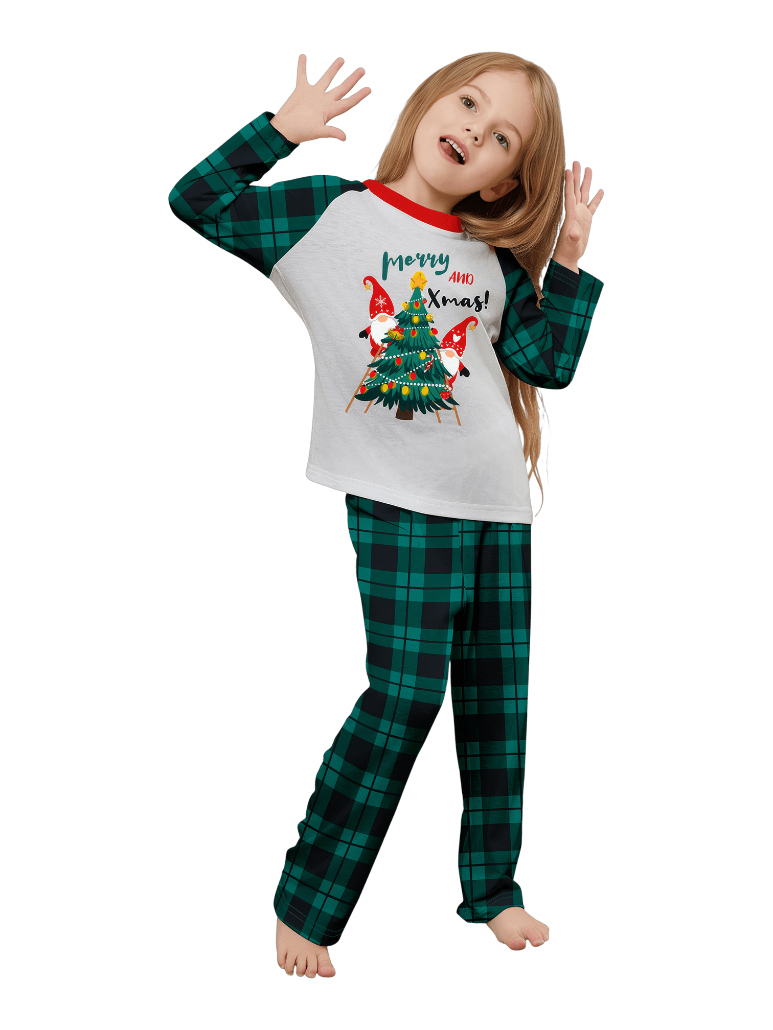 Christmas tree decorated by elves, printed “Merry Christmas”