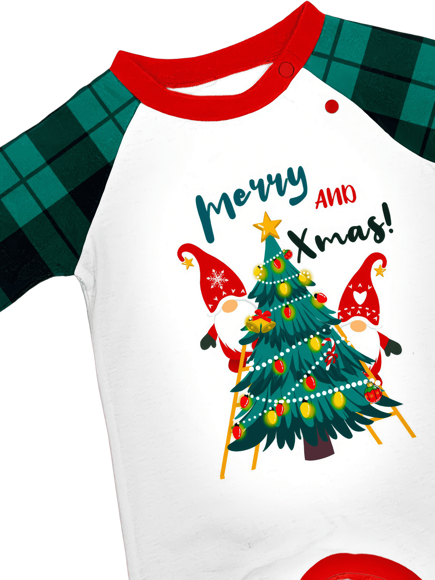 Christmas tree decorated by elves, printed “Merry Christmas”