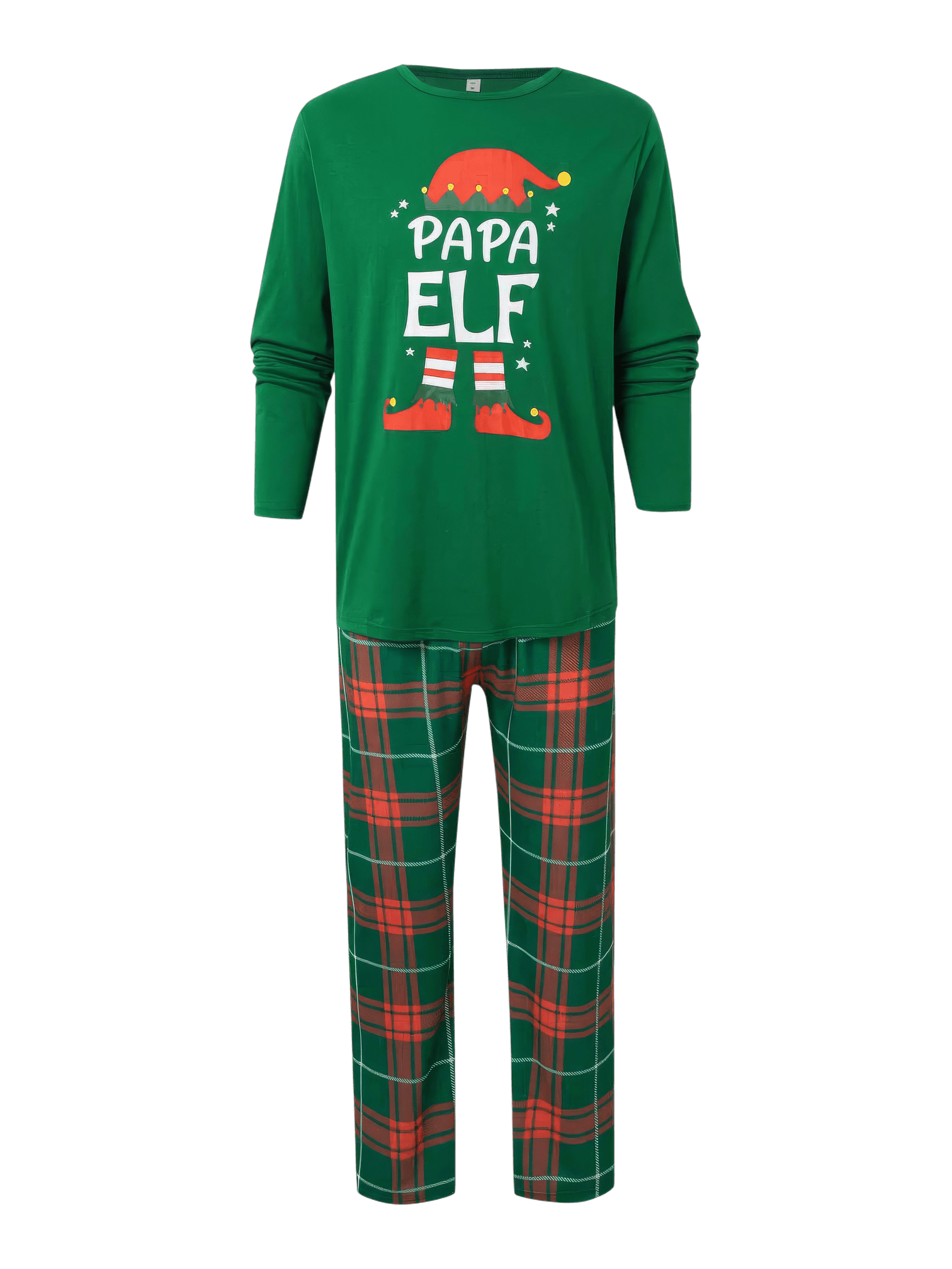 Elf Weihnachtspyjamas Familie, Paar, irisches Karo