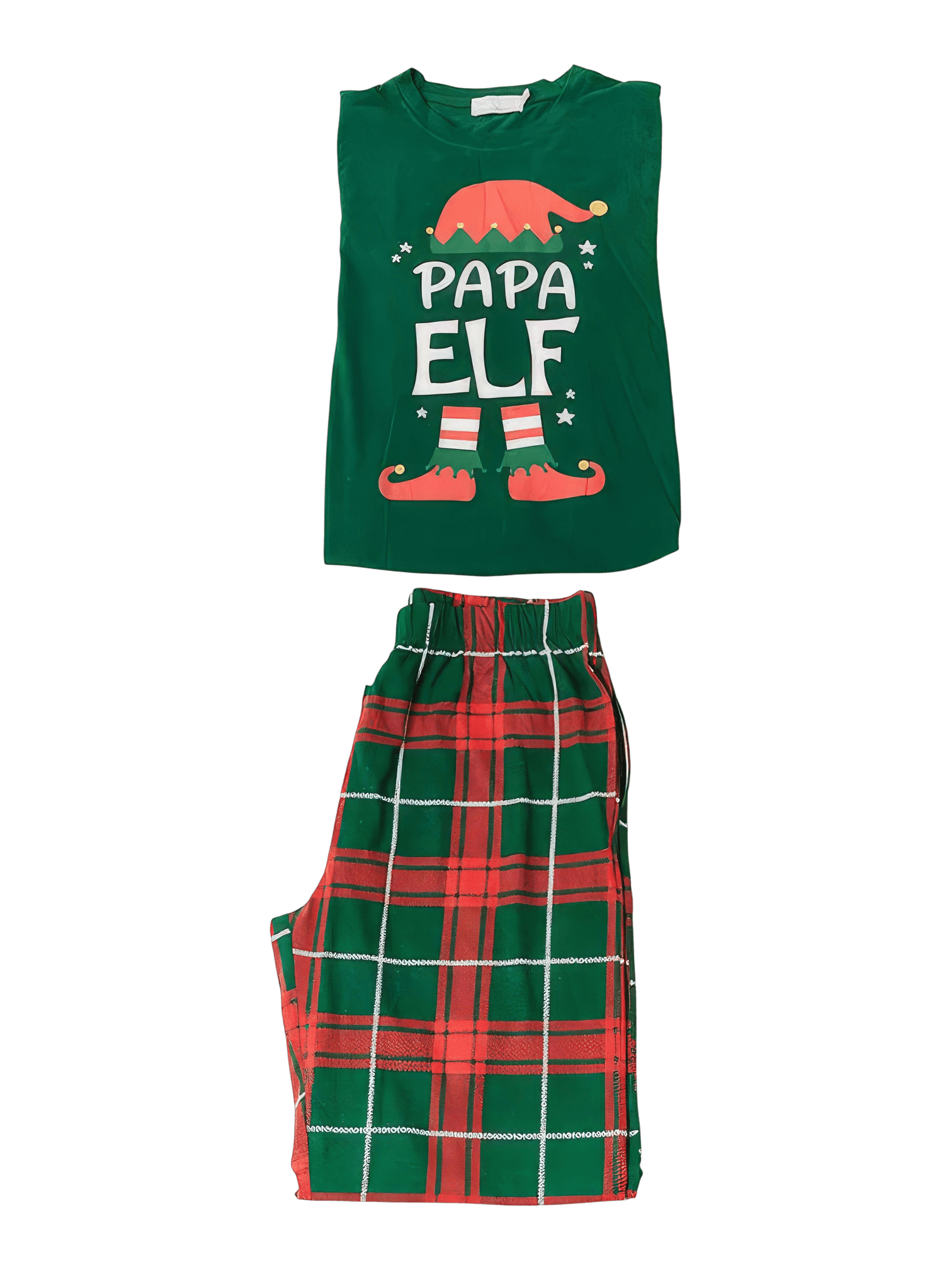 Elf Weihnachtspyjamas Familie, Paar, irisches Karo