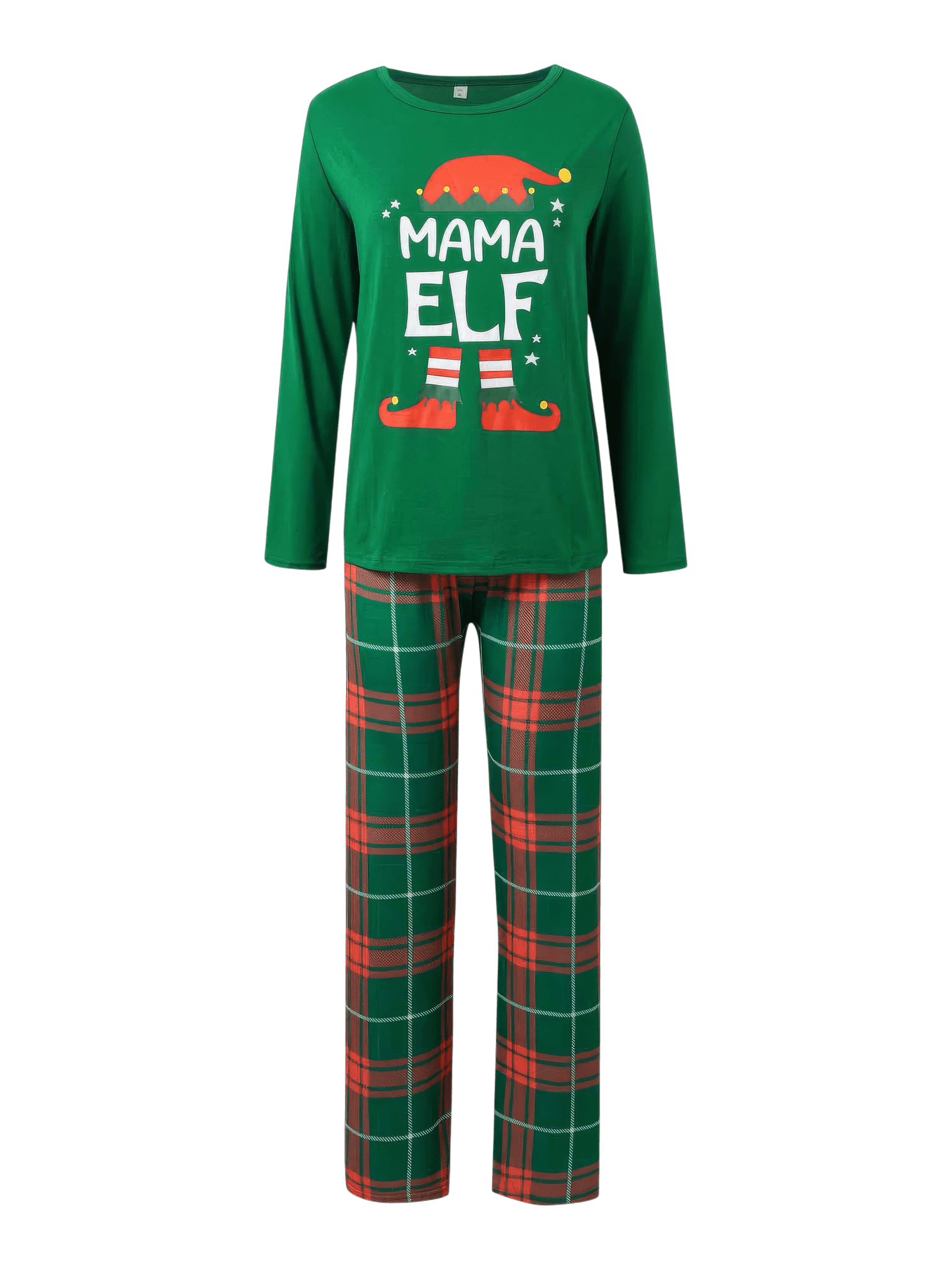 Elf Weihnachtspyjamas Familie, Paar, irisches Karo