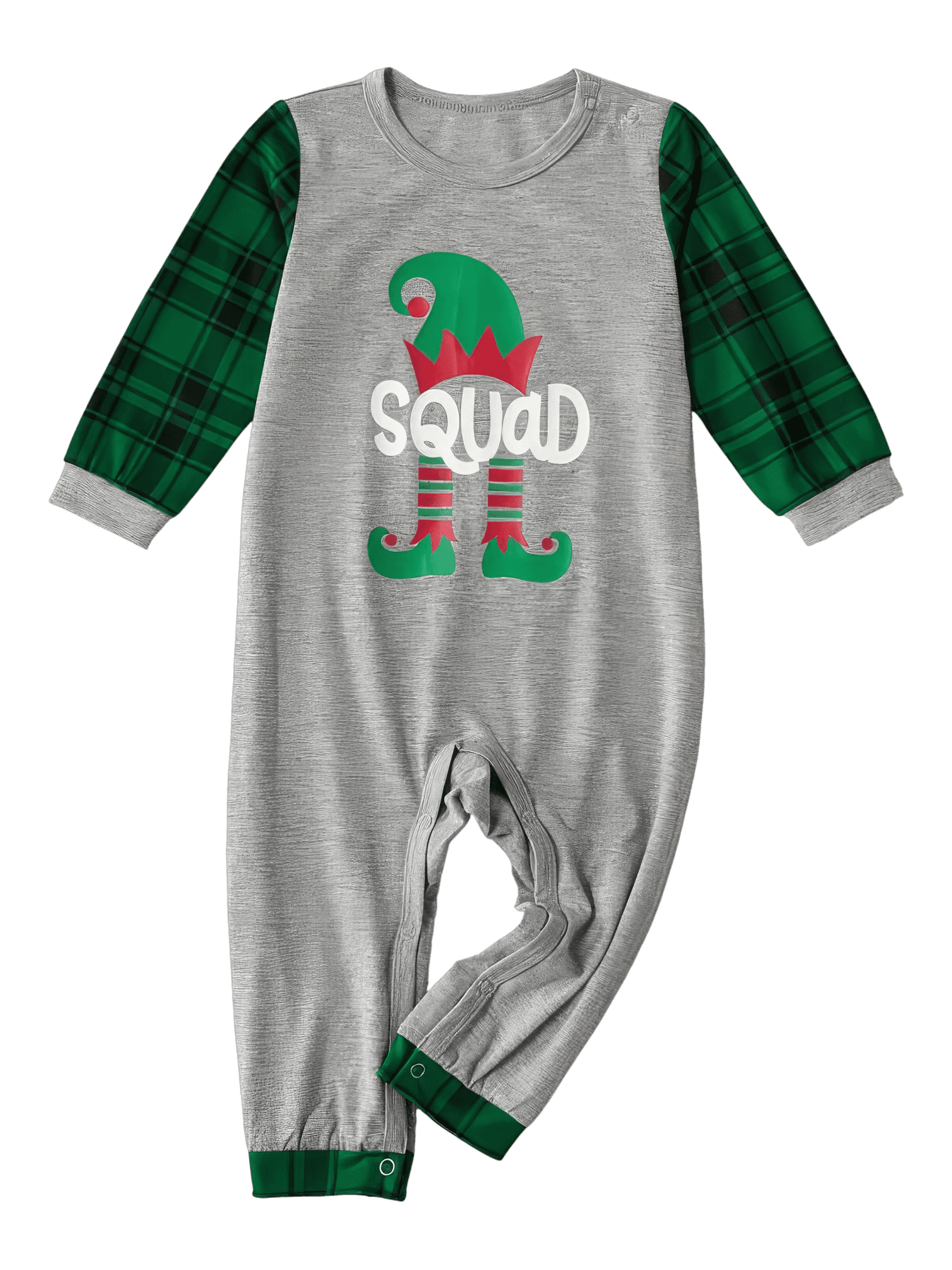 Elf Squad authentic green and gray family Christmas pyjamas