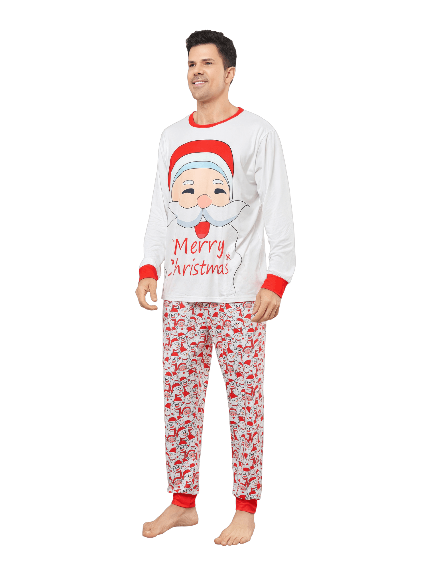 Family Christmas pyjamas, Ghibli style, Father Christmas motif