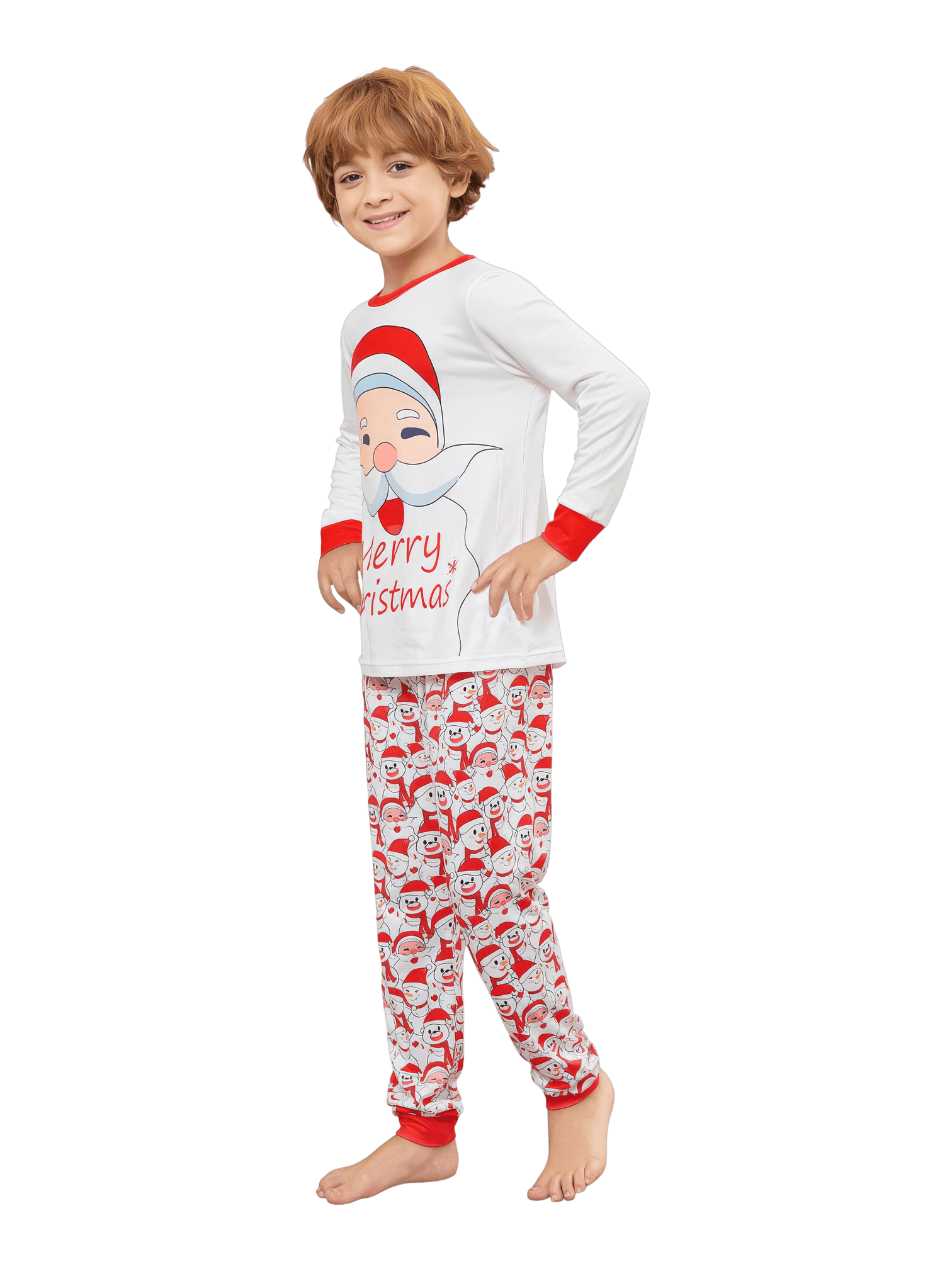 Family Christmas pyjamas, Ghibli style, Father Christmas motif