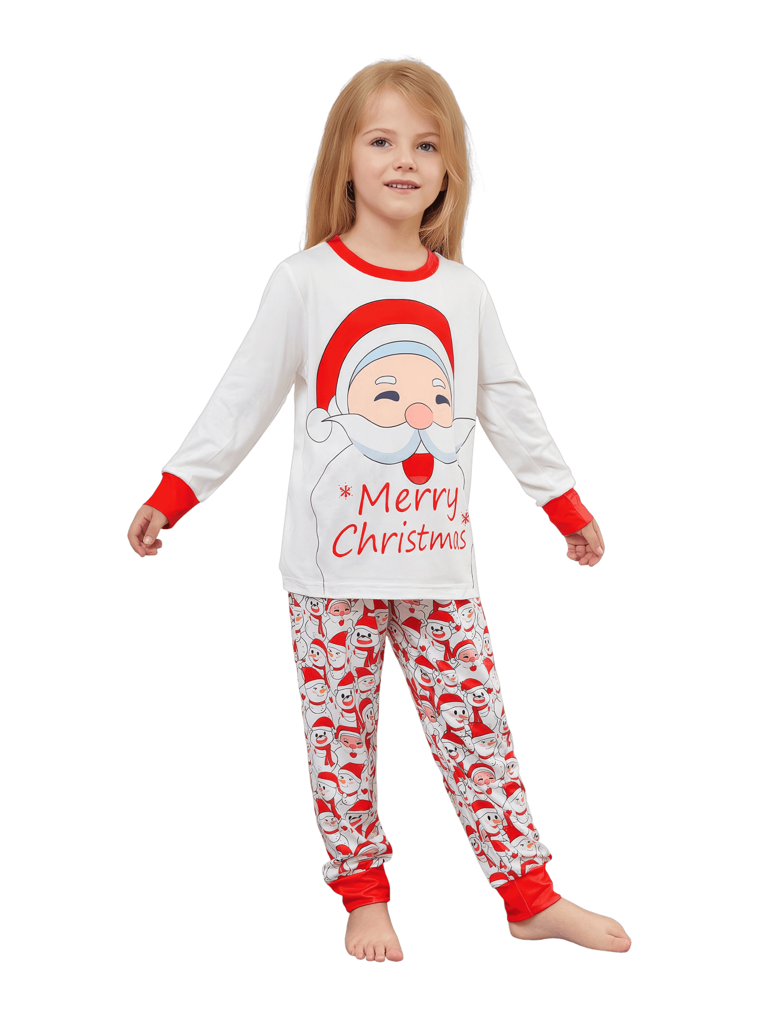 Family Christmas pyjamas, Ghibli style, Father Christmas motif