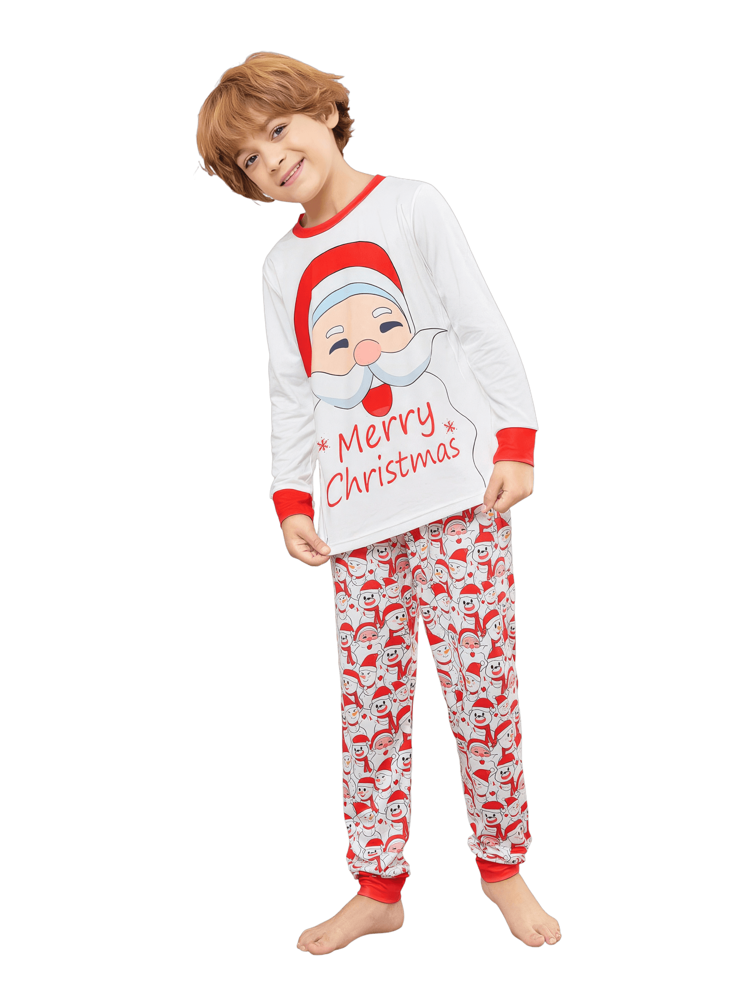 Family Christmas pyjamas, Ghibli style, Father Christmas motif