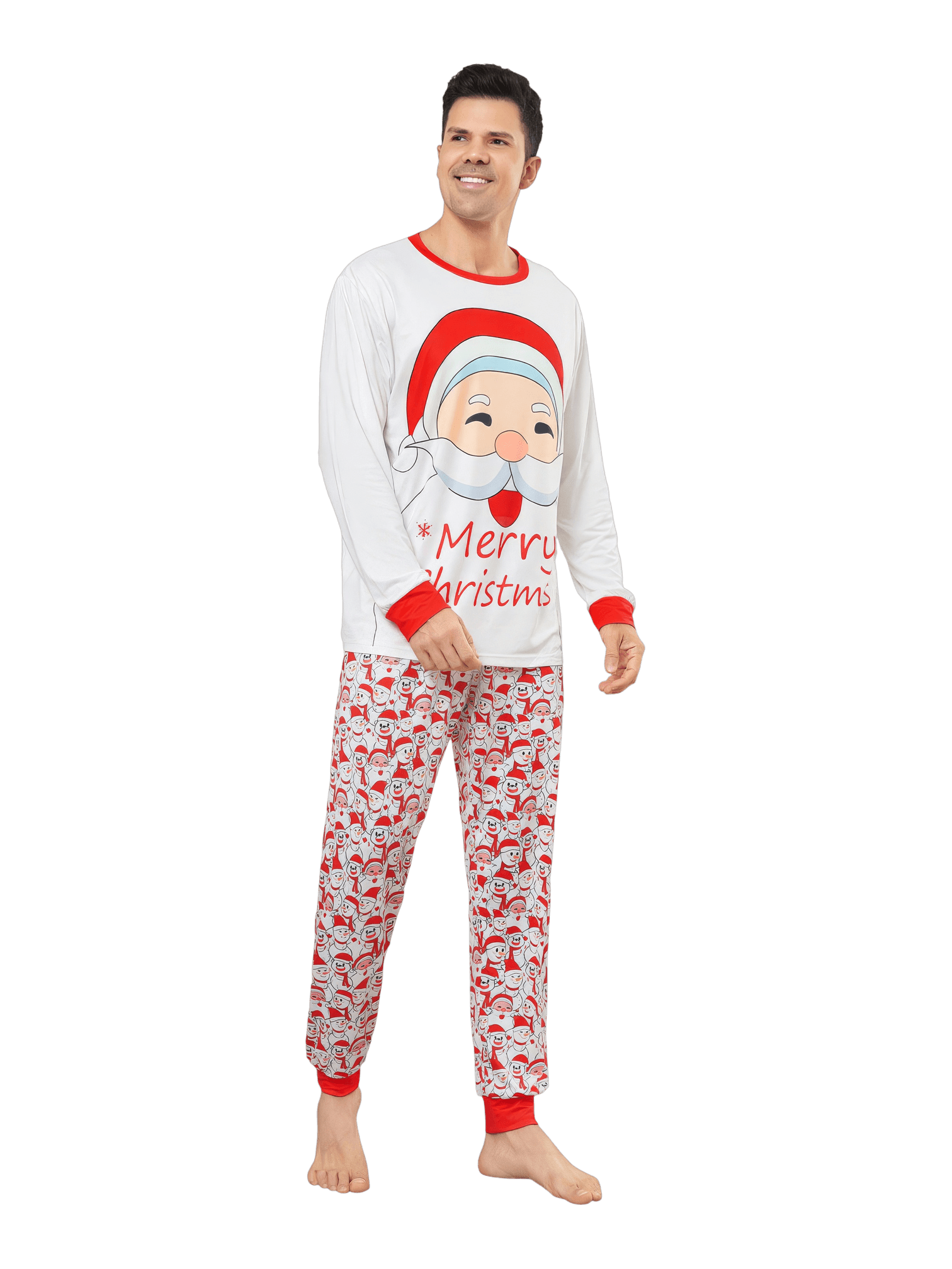 Family Christmas pyjamas, Ghibli style, Father Christmas motif