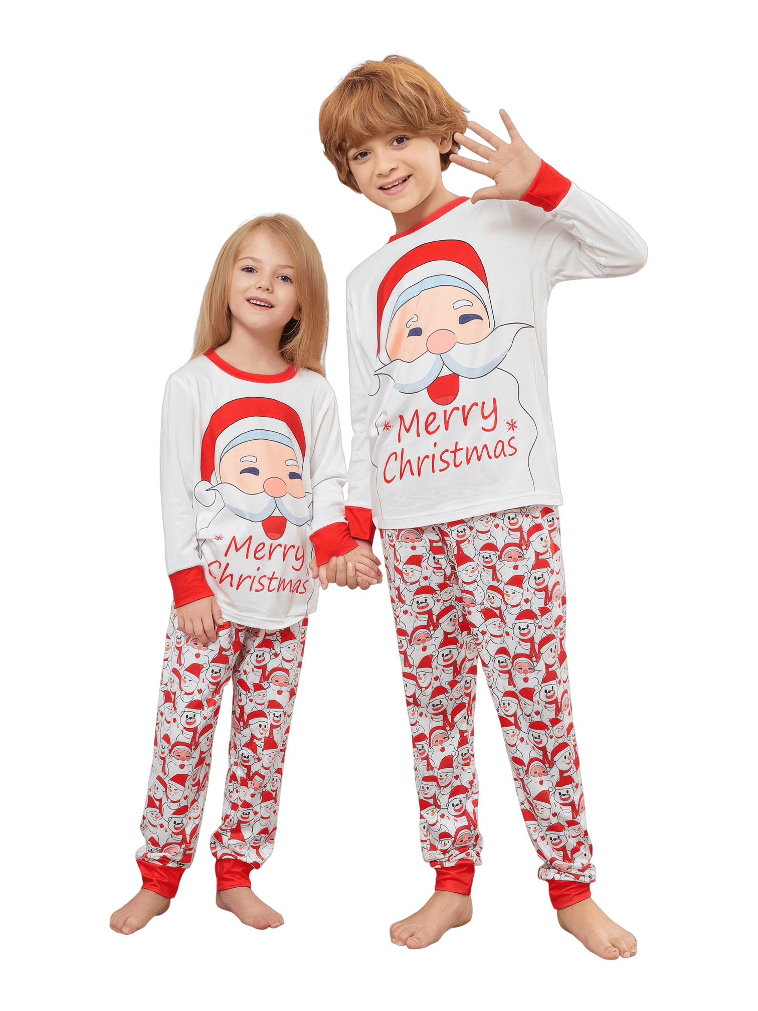 Family Christmas pyjamas, Ghibli style, Father Christmas motif