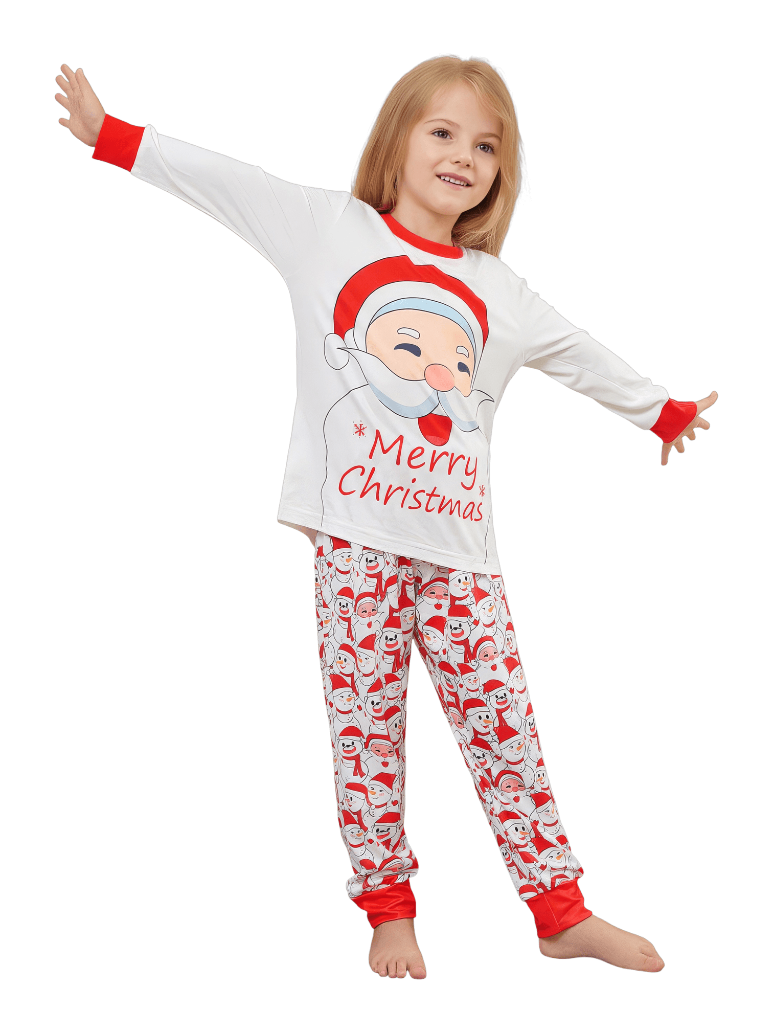 Family Christmas pyjamas, Ghibli style, Father Christmas motif
