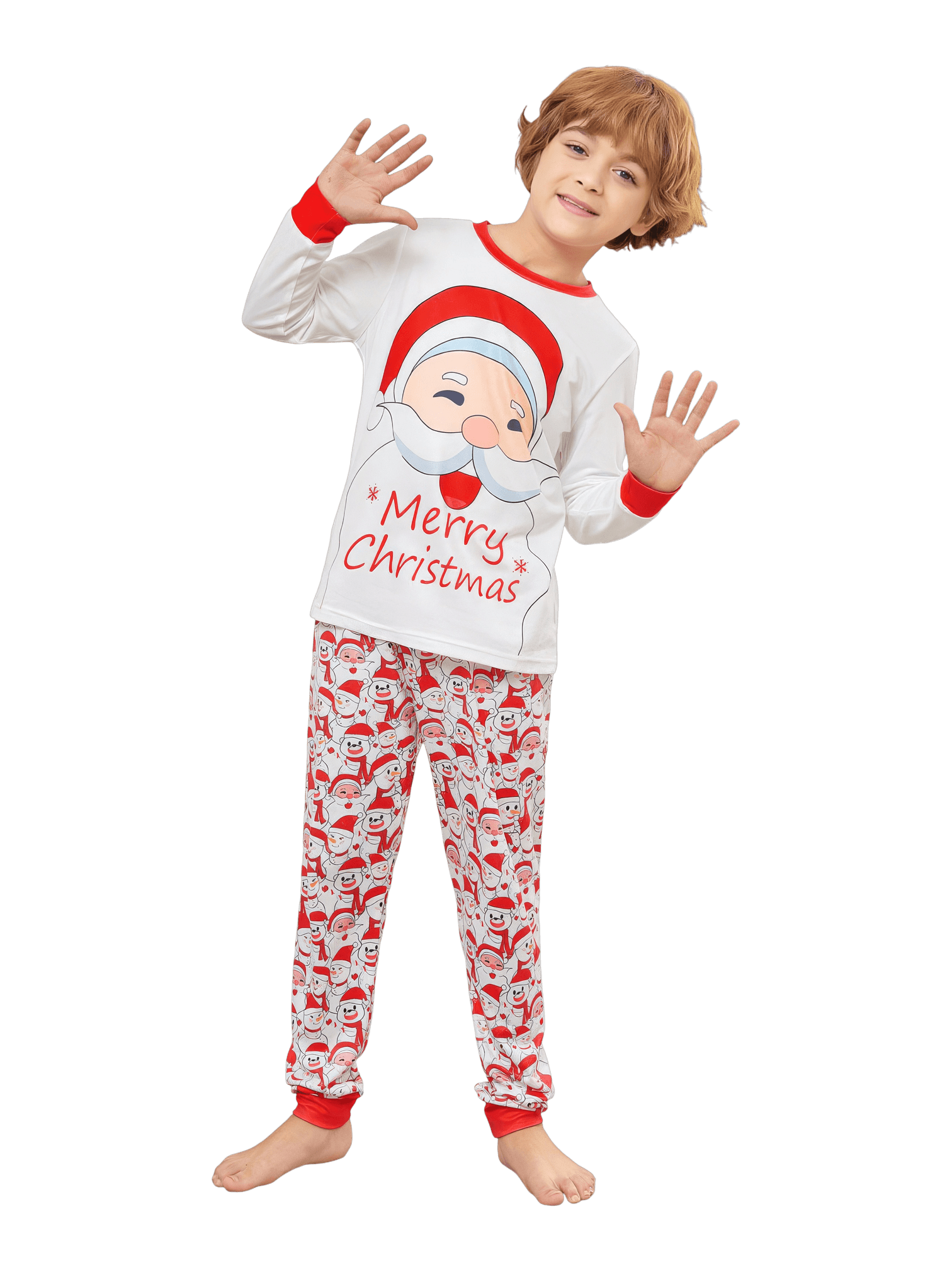 Family Christmas pyjamas, Ghibli style, Father Christmas motif