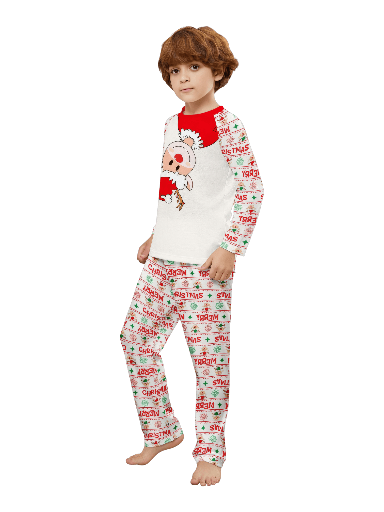 Family Christmas pyjamas, Ghibli style, Reindeer motif
