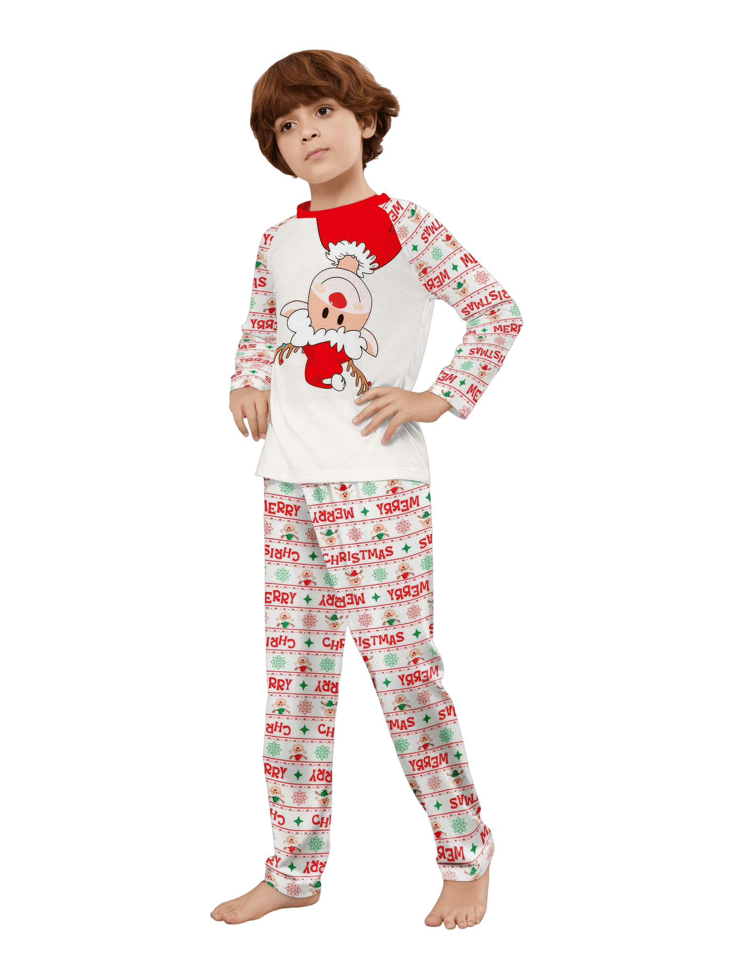 Family Christmas pyjamas, Ghibli style, Reindeer motif
