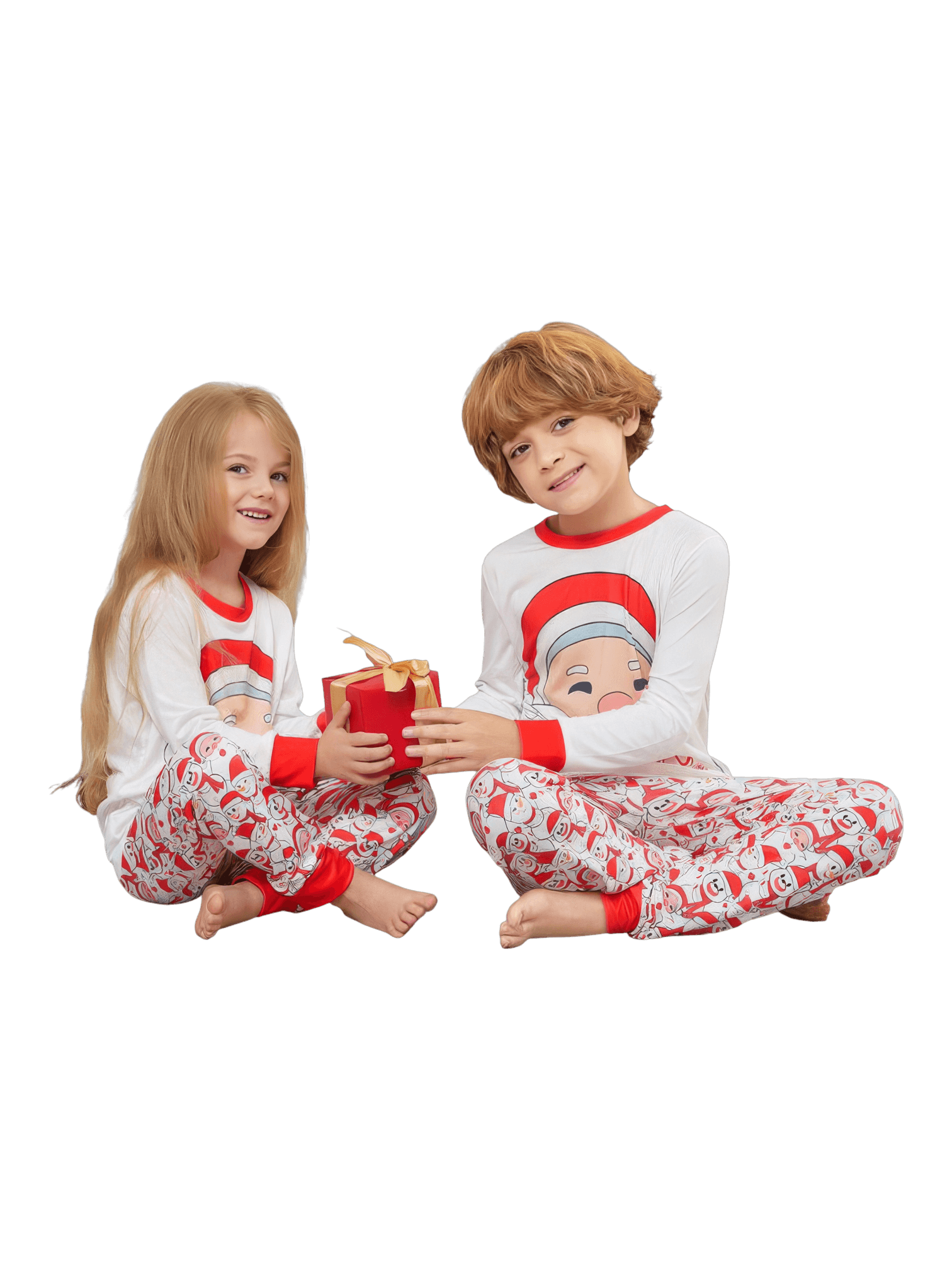 Family Christmas pyjamas, Ghibli style, Father Christmas motif