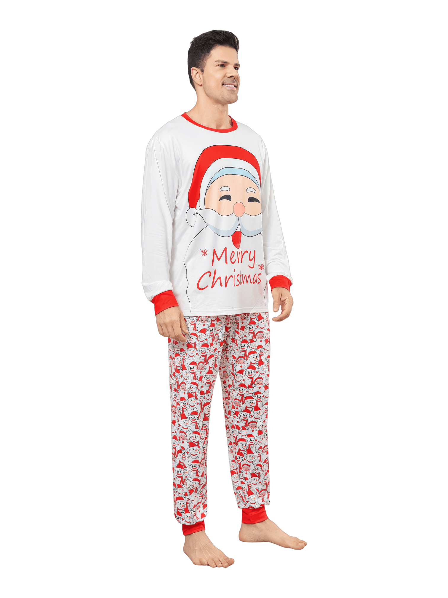 Family Christmas pyjamas, Ghibli style, Father Christmas motif