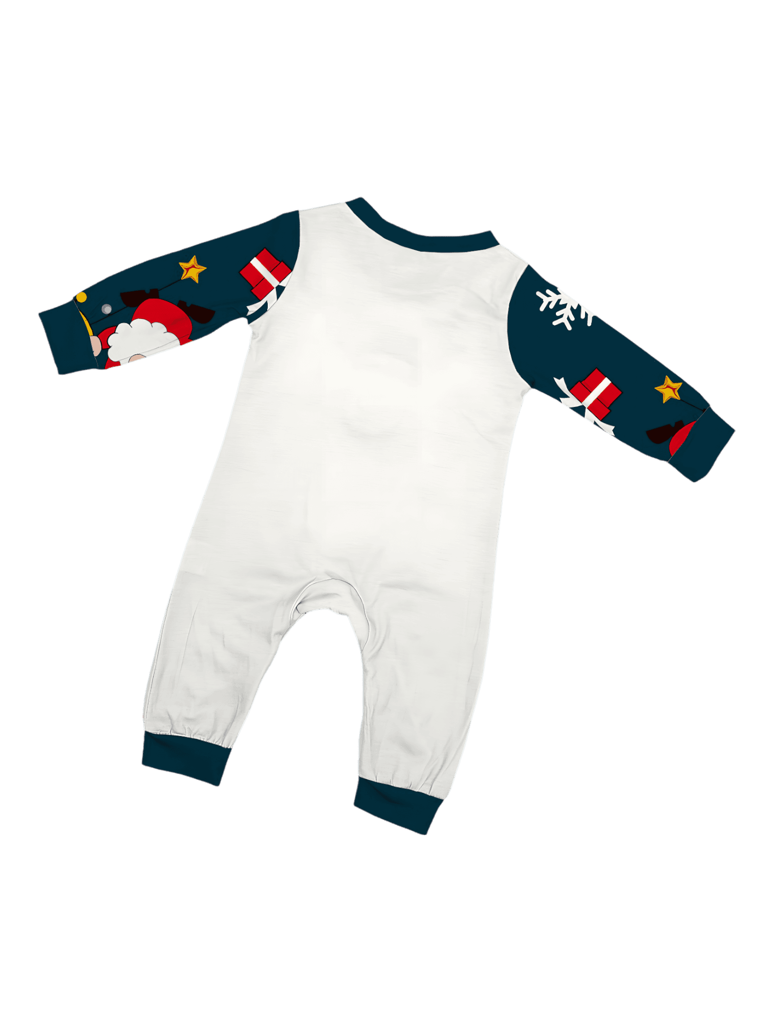 Divertido Papá Noel aferrado a su luna, pijama familiar de Navidad