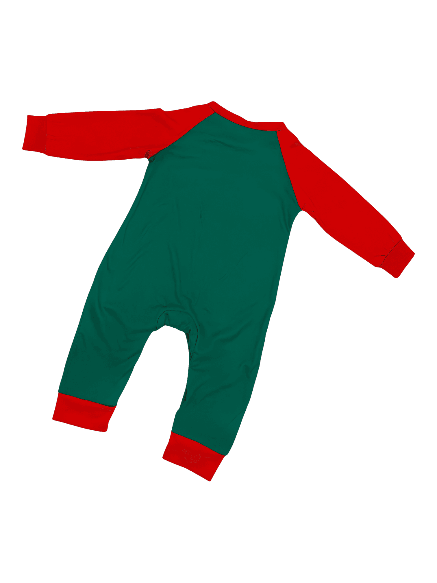 Green and red striped Elf family pyjamas