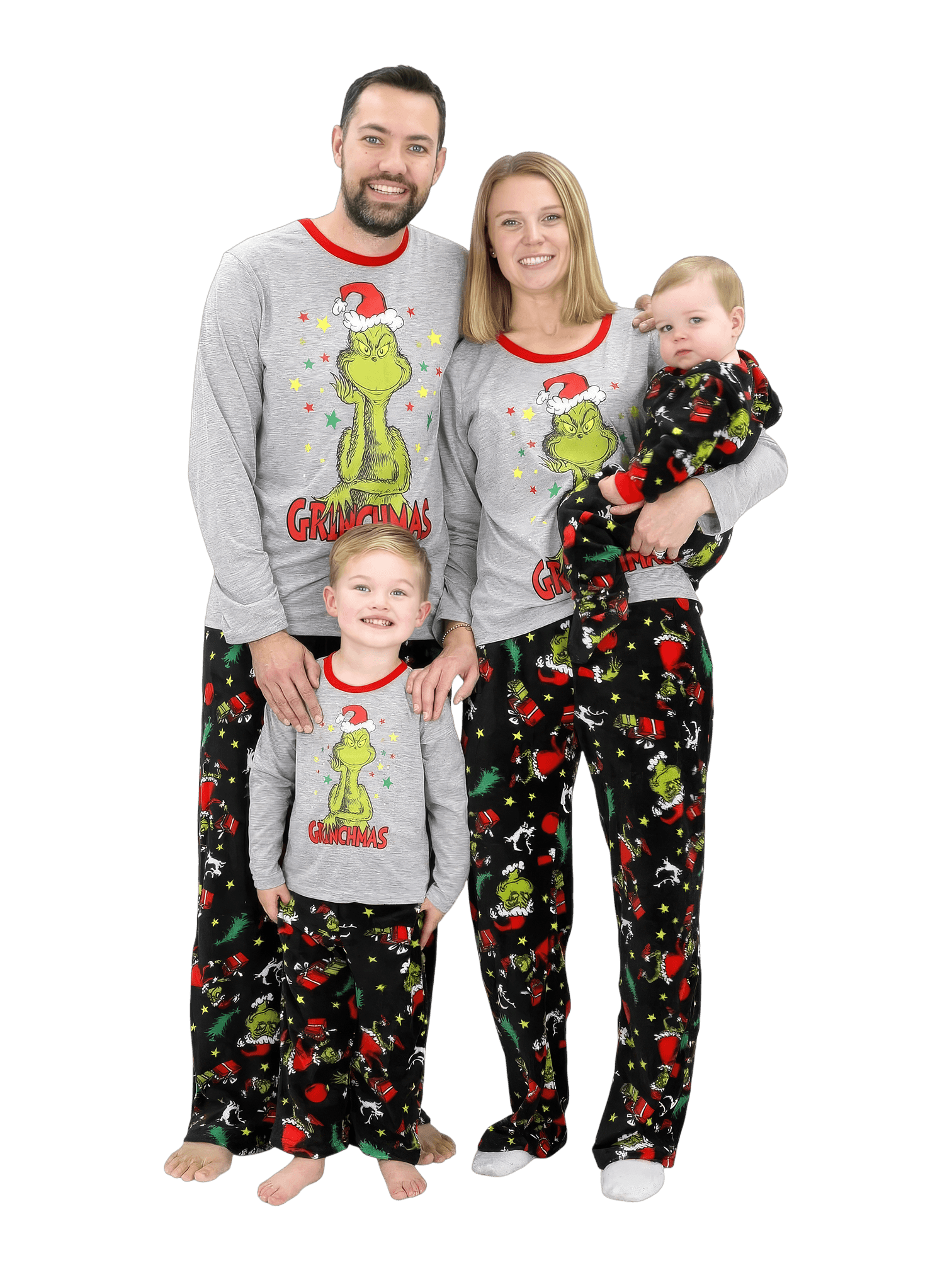 Matching Grey and black grinchmas family pyjamas