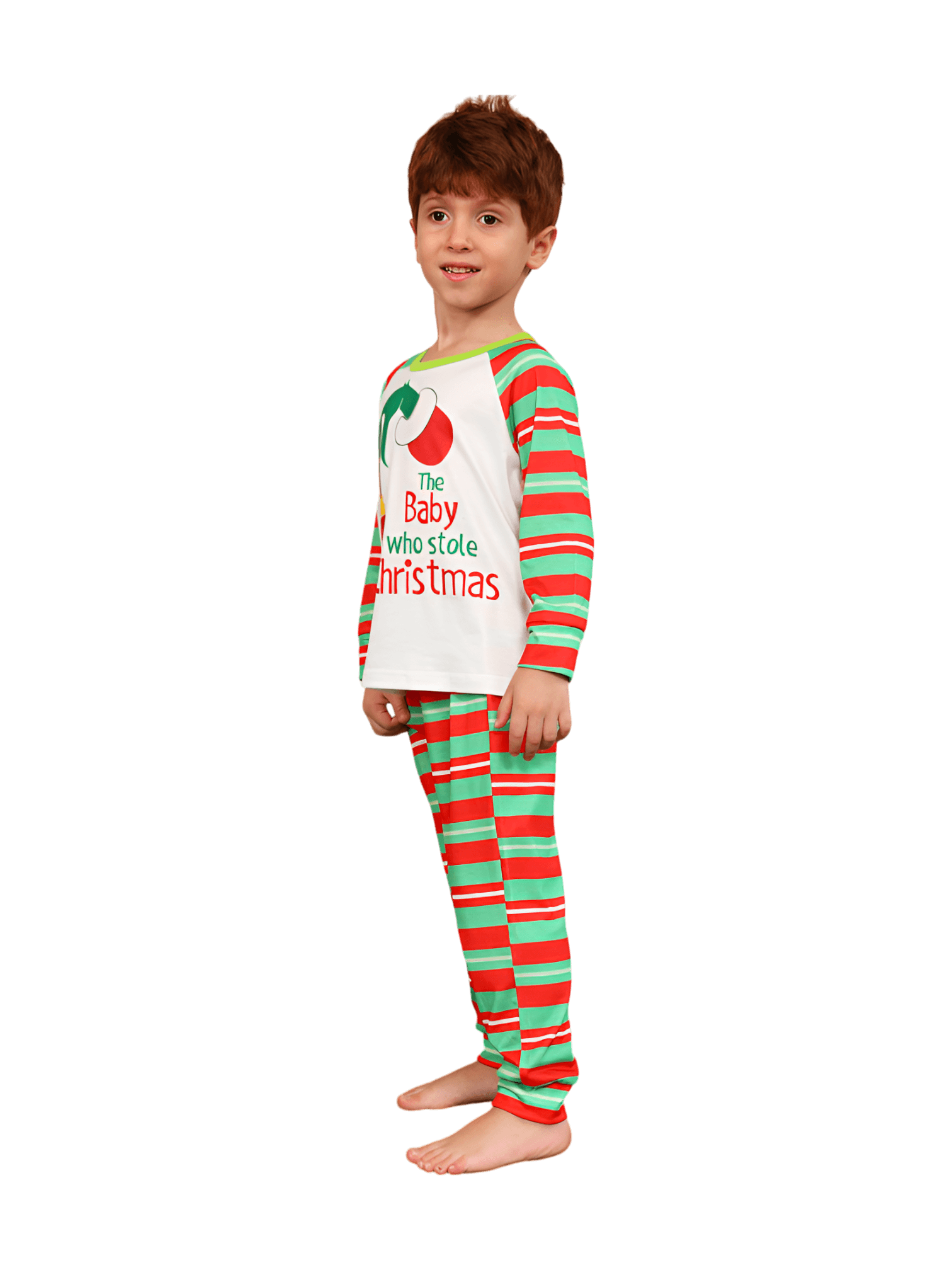 Pigiama Grinchmas per tutta la famiglia, a righe rosse e verdi
