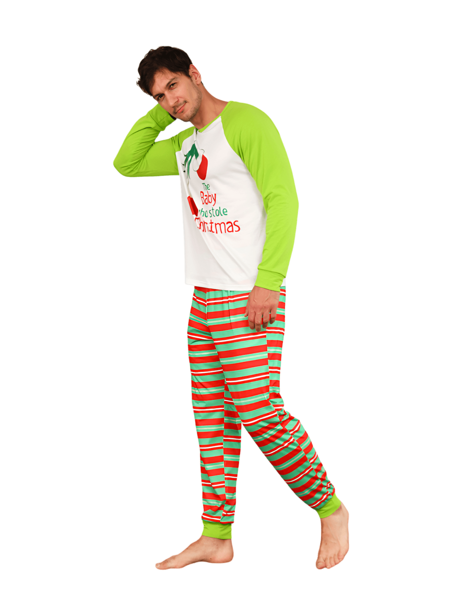 Pigiama Grinchmas per tutta la famiglia, a righe rosse e verdi