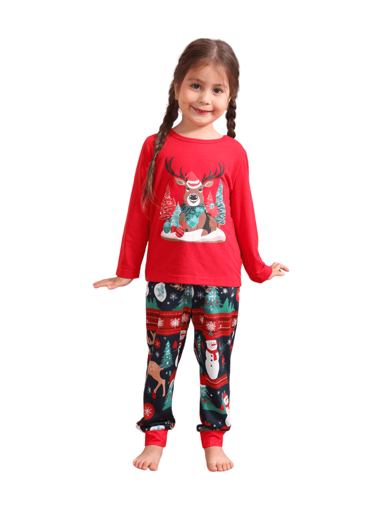 Warmly dressed reindeer waiting for Christmas Matching Pajama