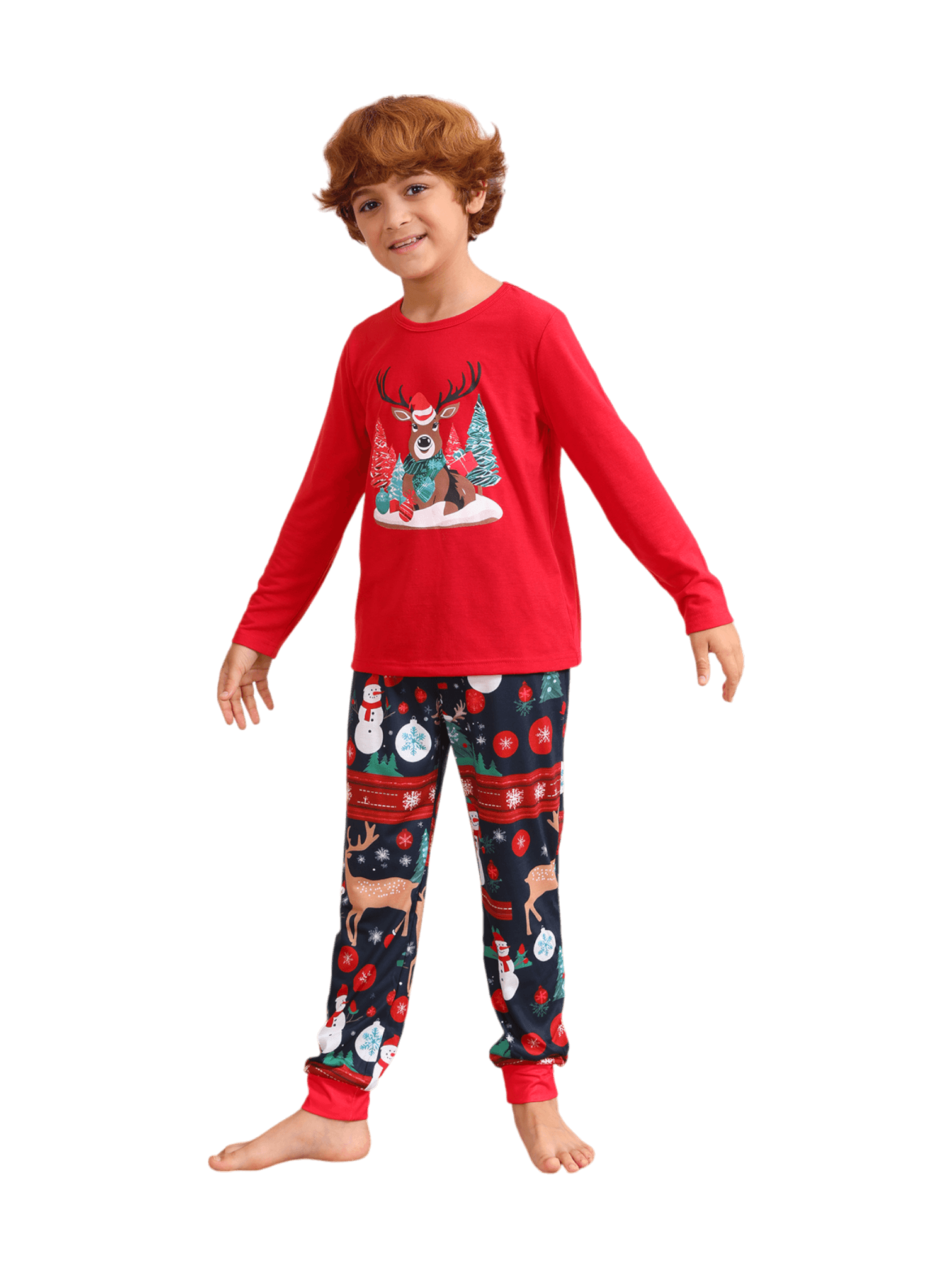 Warmly dressed reindeer waiting for Christmas Matching Pajama