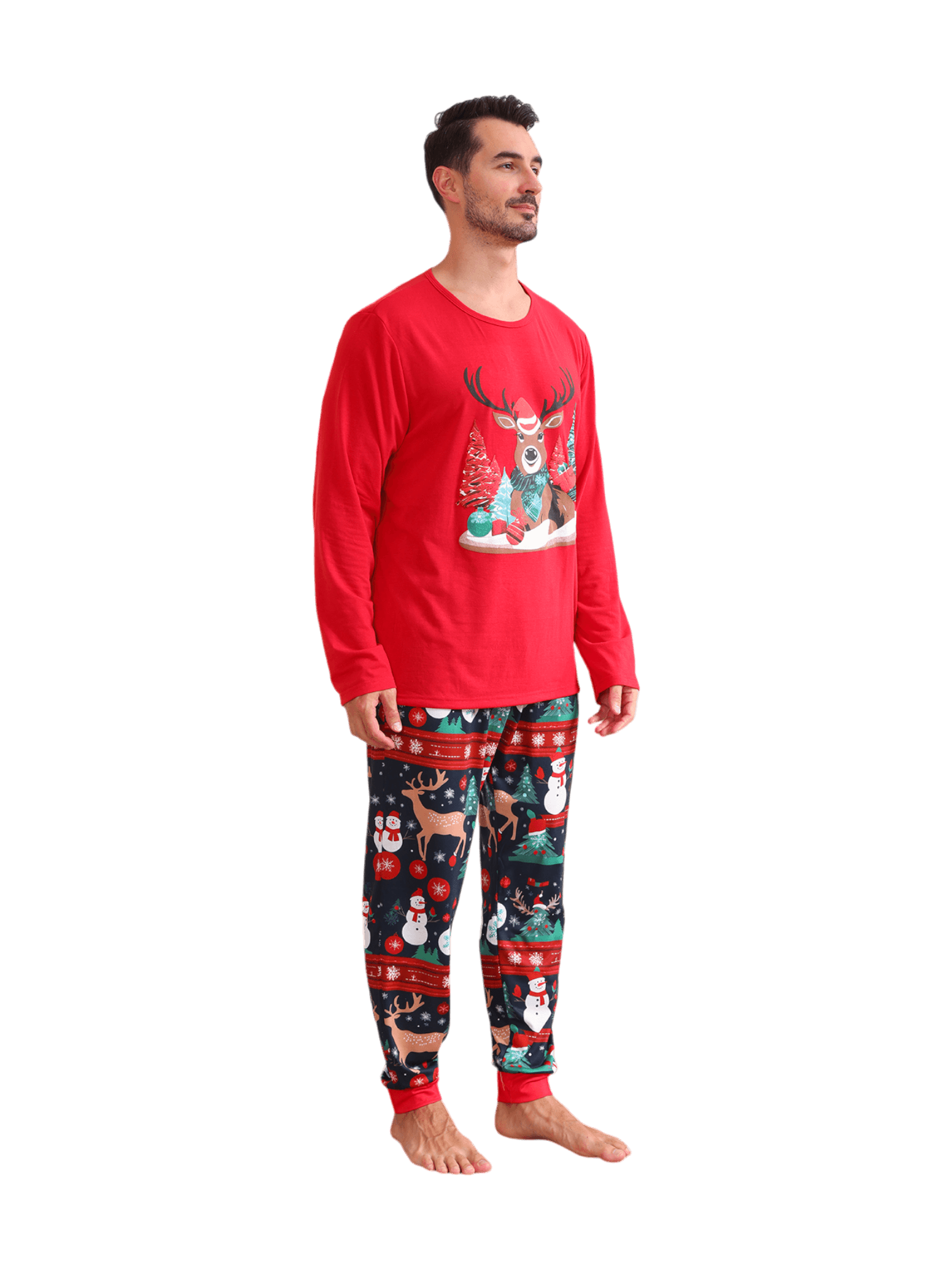 Warmly dressed reindeer waiting for Christmas Matching Pajama