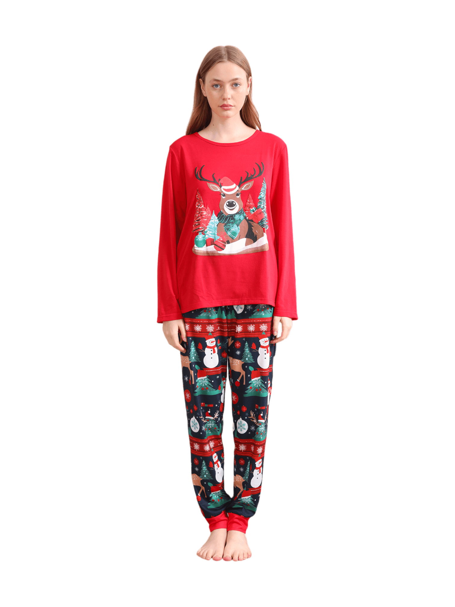 Warmly dressed reindeer waiting for Christmas Matching Pajama