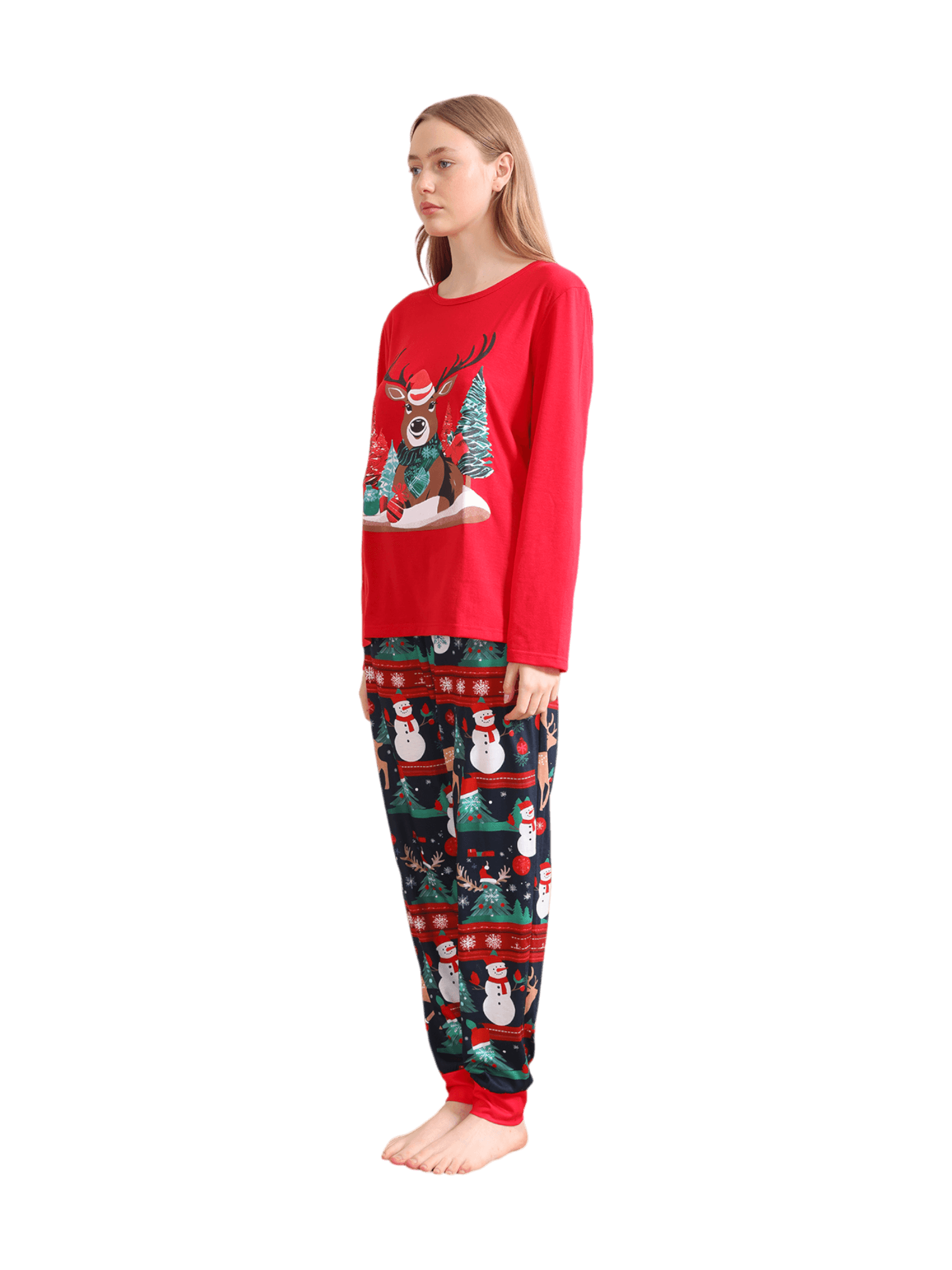 Warmly dressed reindeer waiting for Christmas Matching Pajama