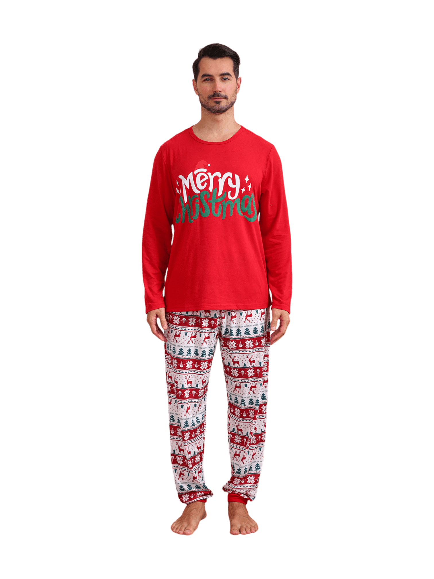 Merry Christmas print in Grinchmas style red pyjama