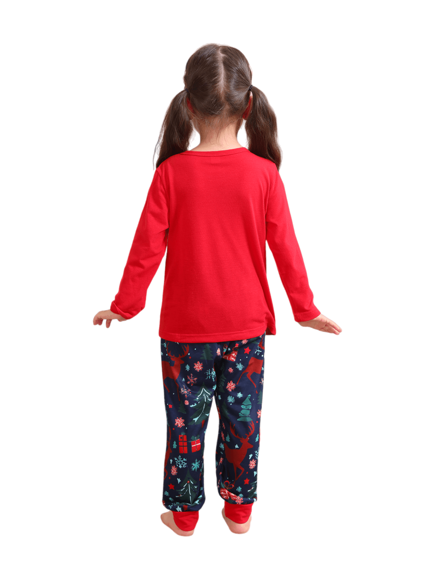 Red blue family Merry Christmas printed pyjama with patterns