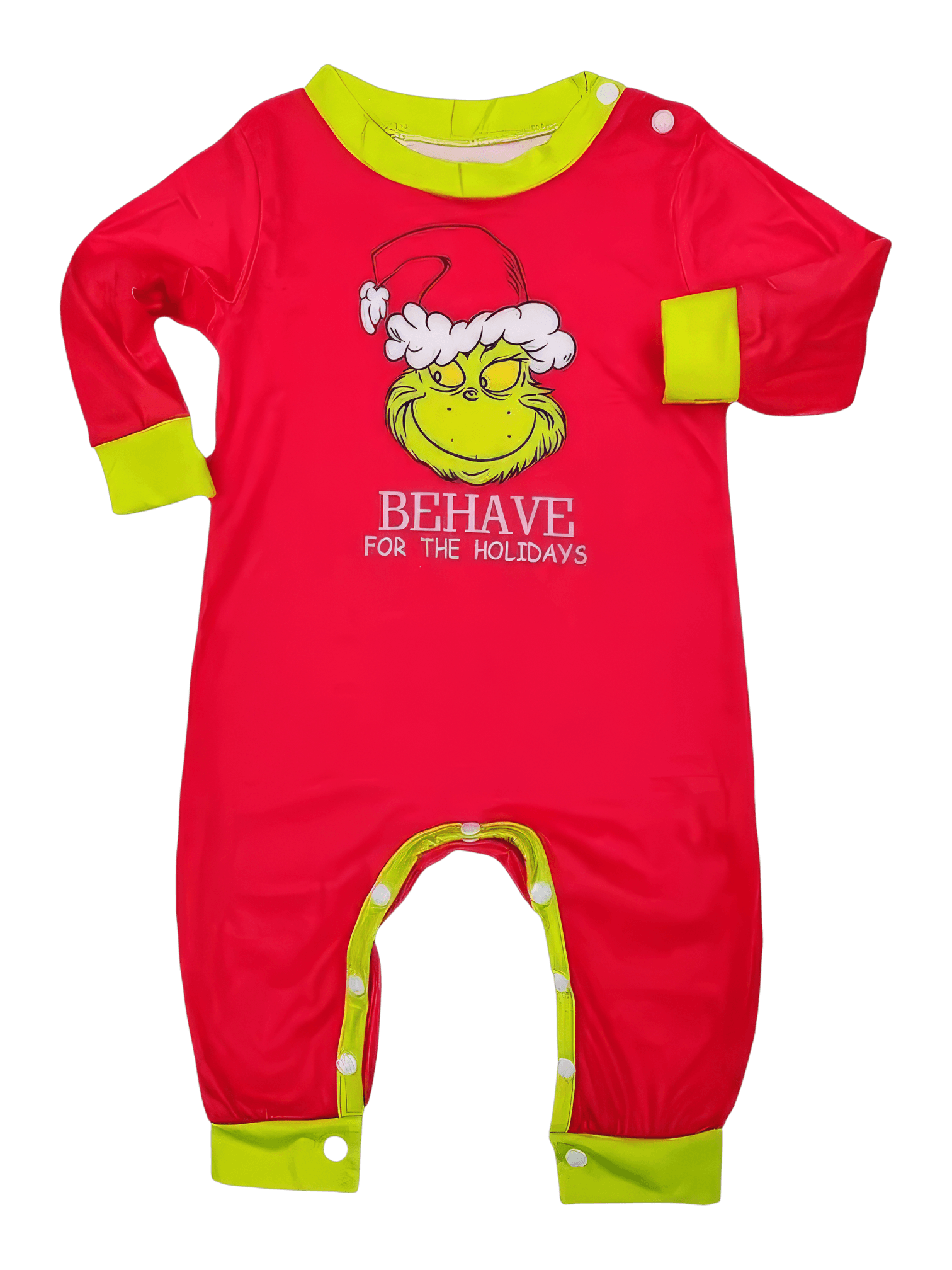 Red checkered grinch christmas pajamas for the family