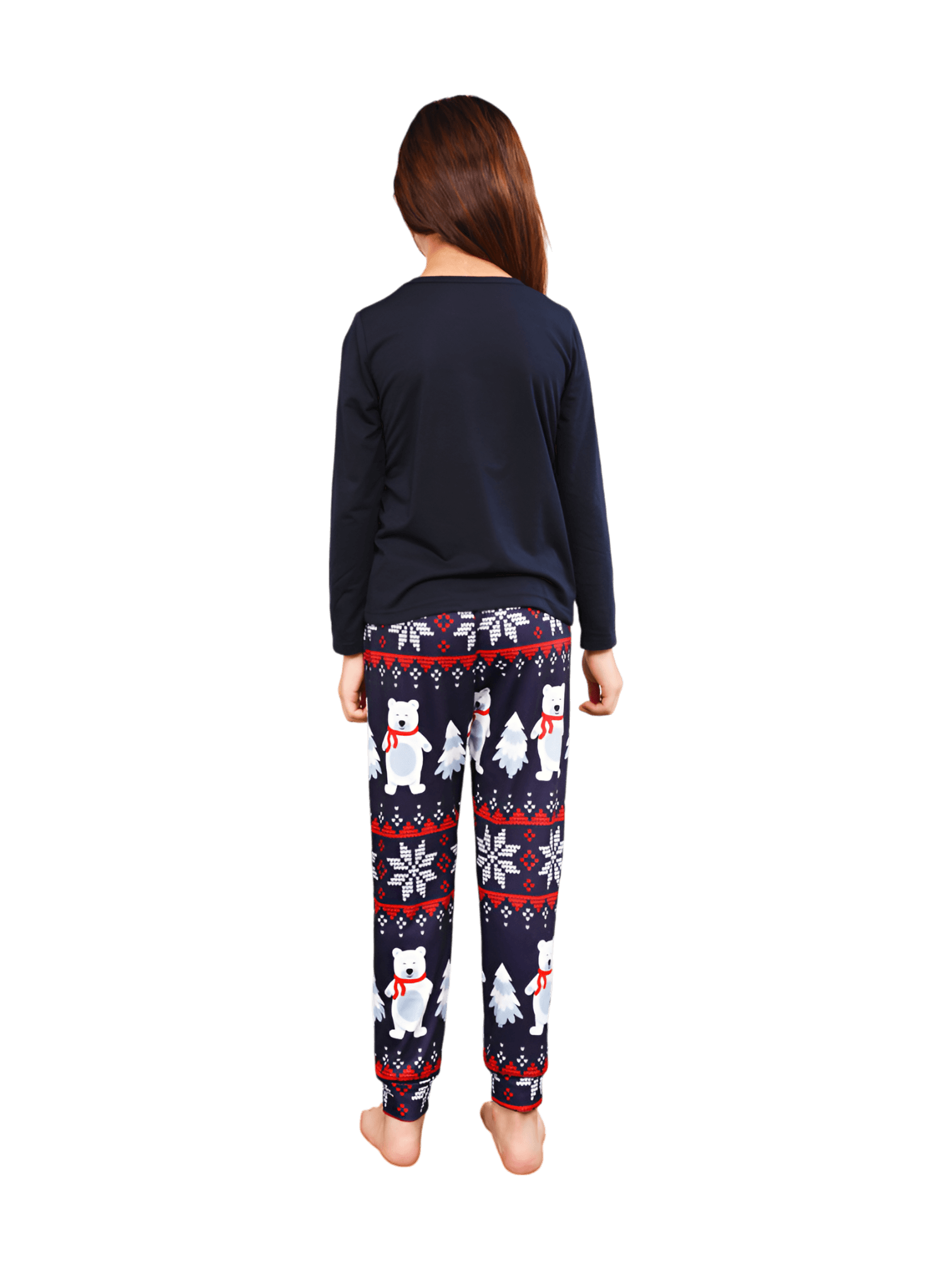 Los 3 osos blancos de Navidad, pijama familiar azul