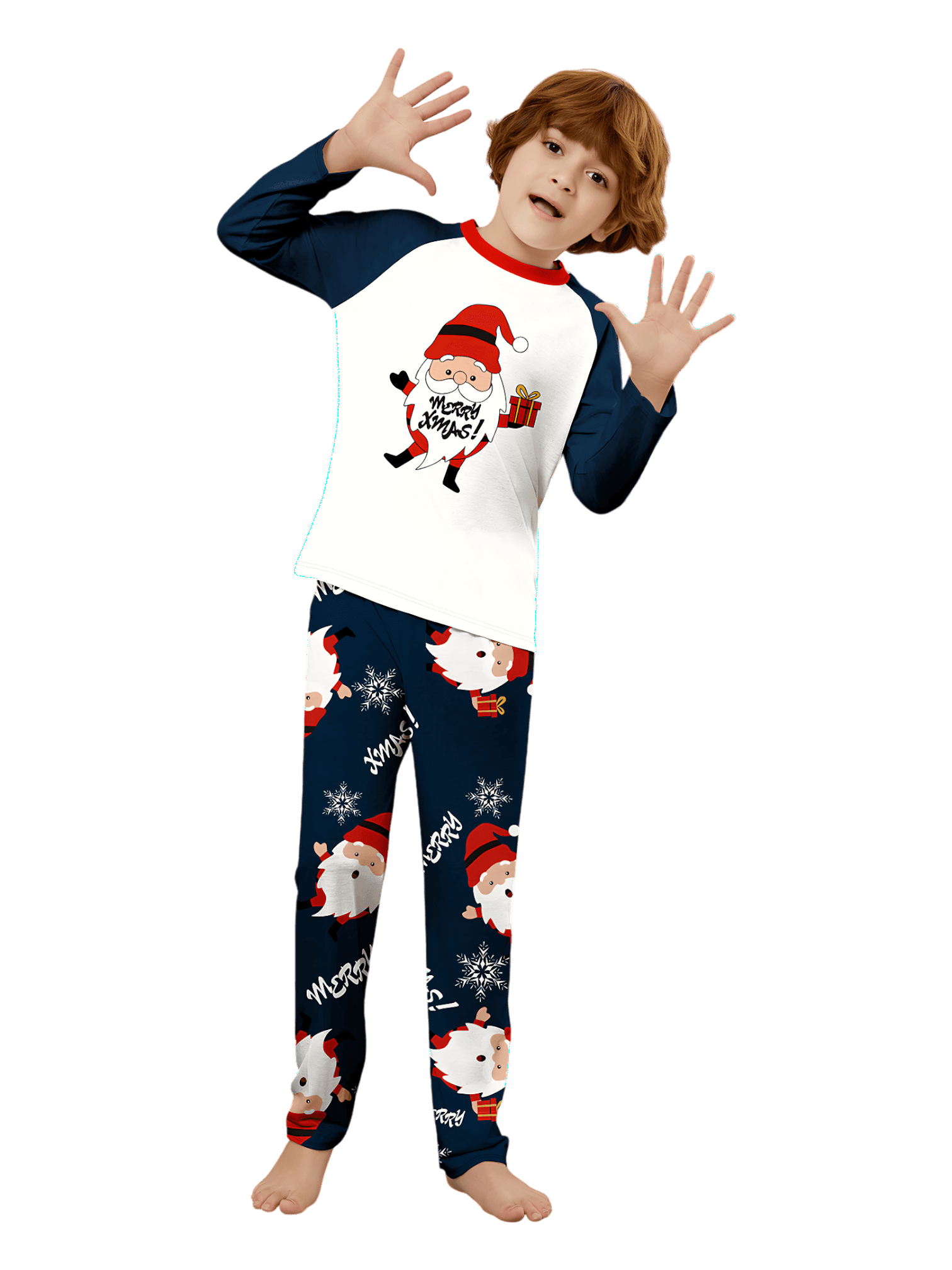 The very bearded Father Christmas, ‘Merry Christmas’ family pajamas, couples