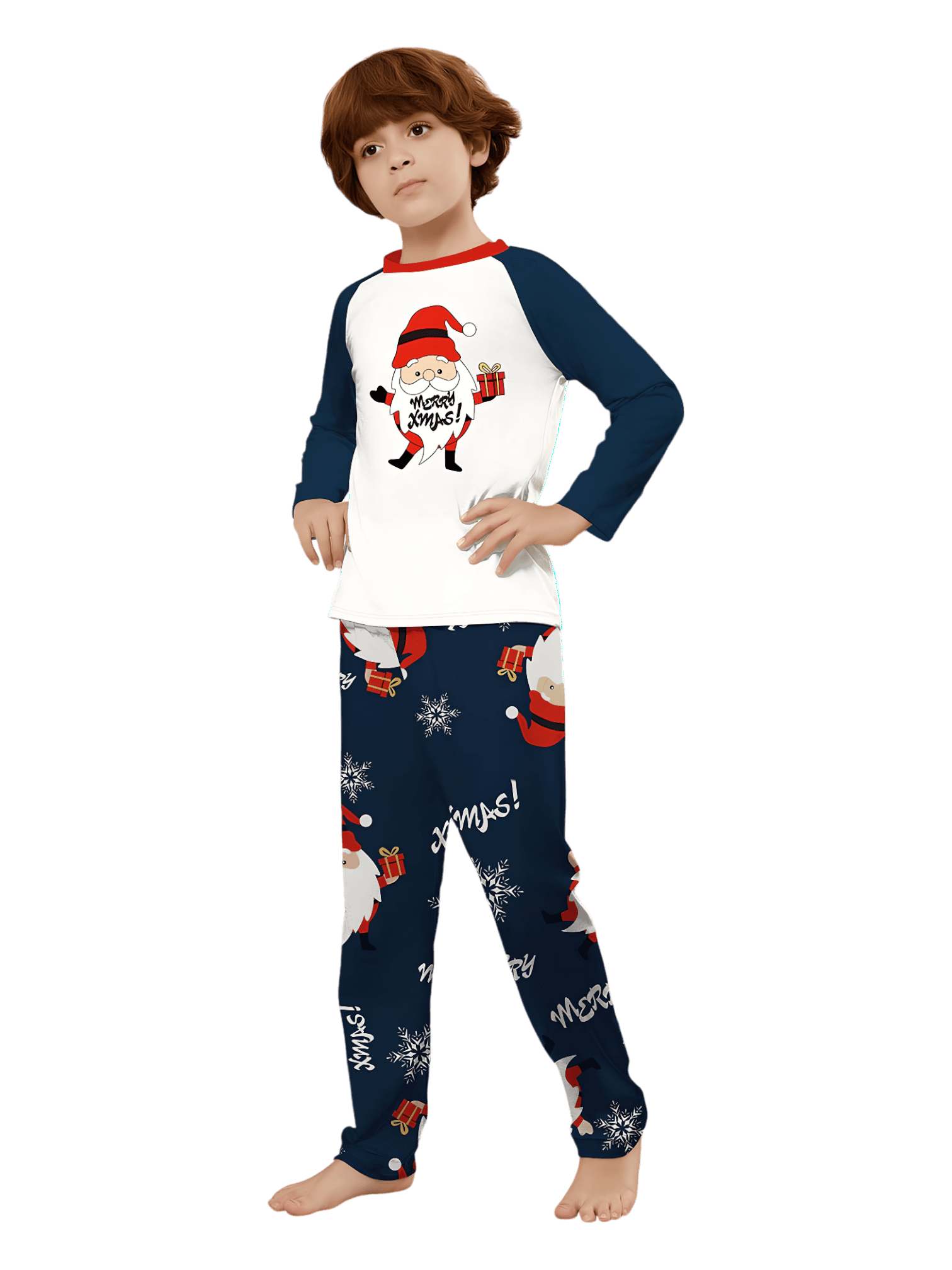 The very bearded Father Christmas, ‘Merry Christmas’ family pajamas, couples