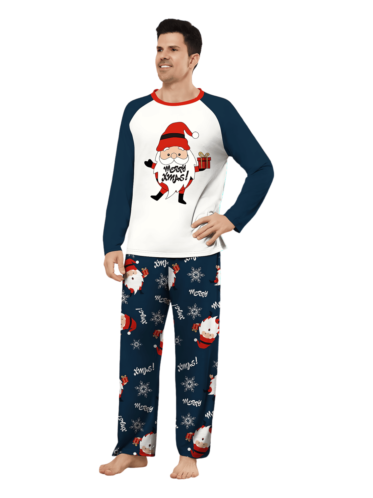 The very bearded Father Christmas, ‘Merry Christmas’ family pajamas, couples