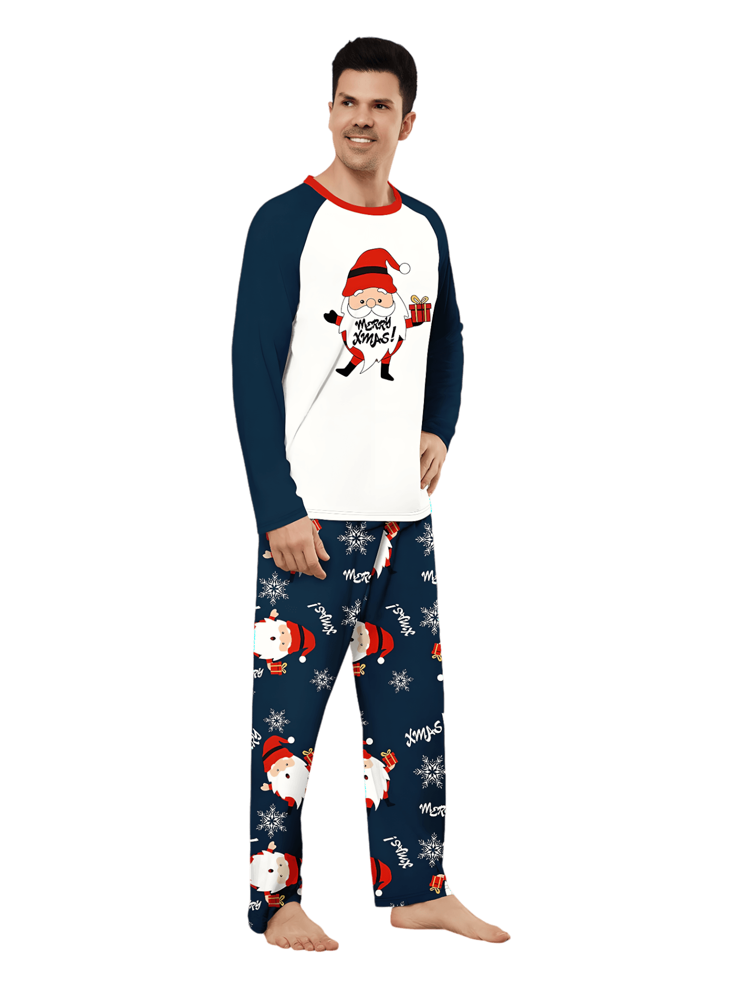 The very bearded Father Christmas, ‘Merry Christmas’ family pajamas, couples