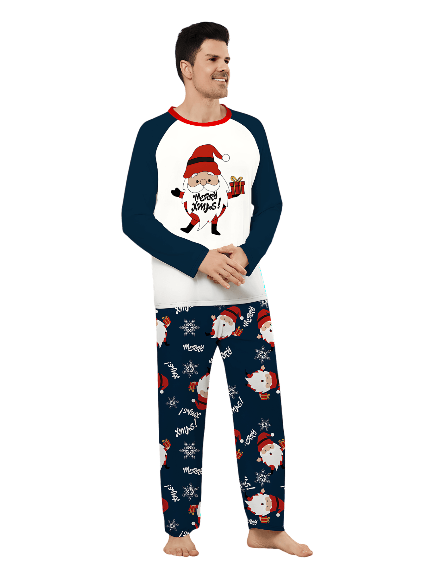 The very bearded Father Christmas, ‘Merry Christmas’ family pajamas, couples