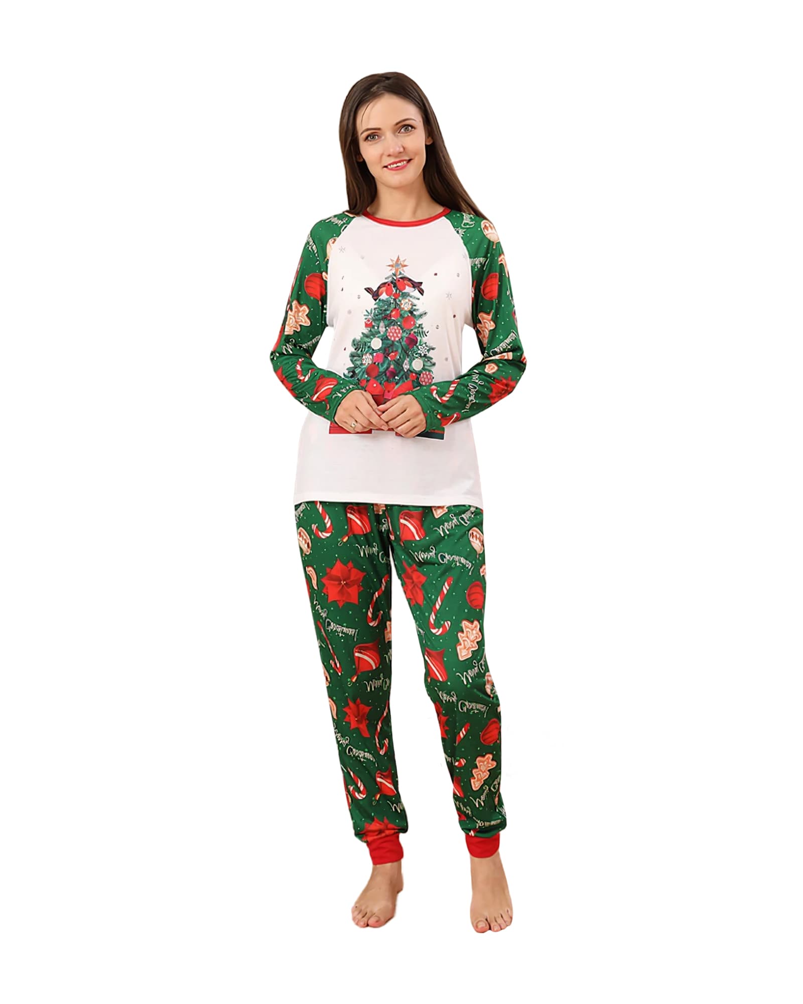 Family Christmas pyjamas The tree full of gifts