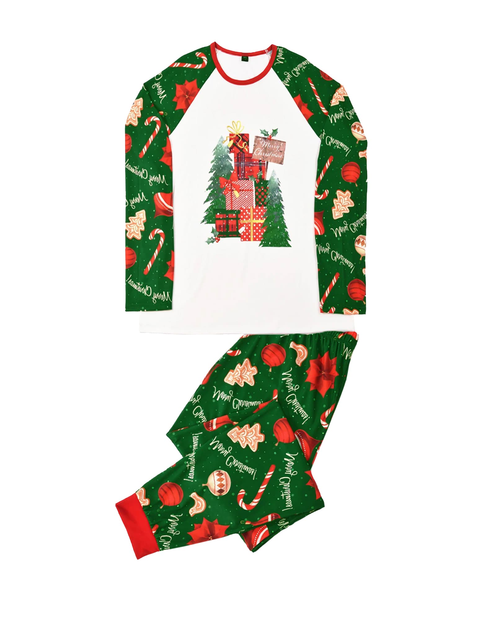 Family Christmas pyjamas The tree full of gifts