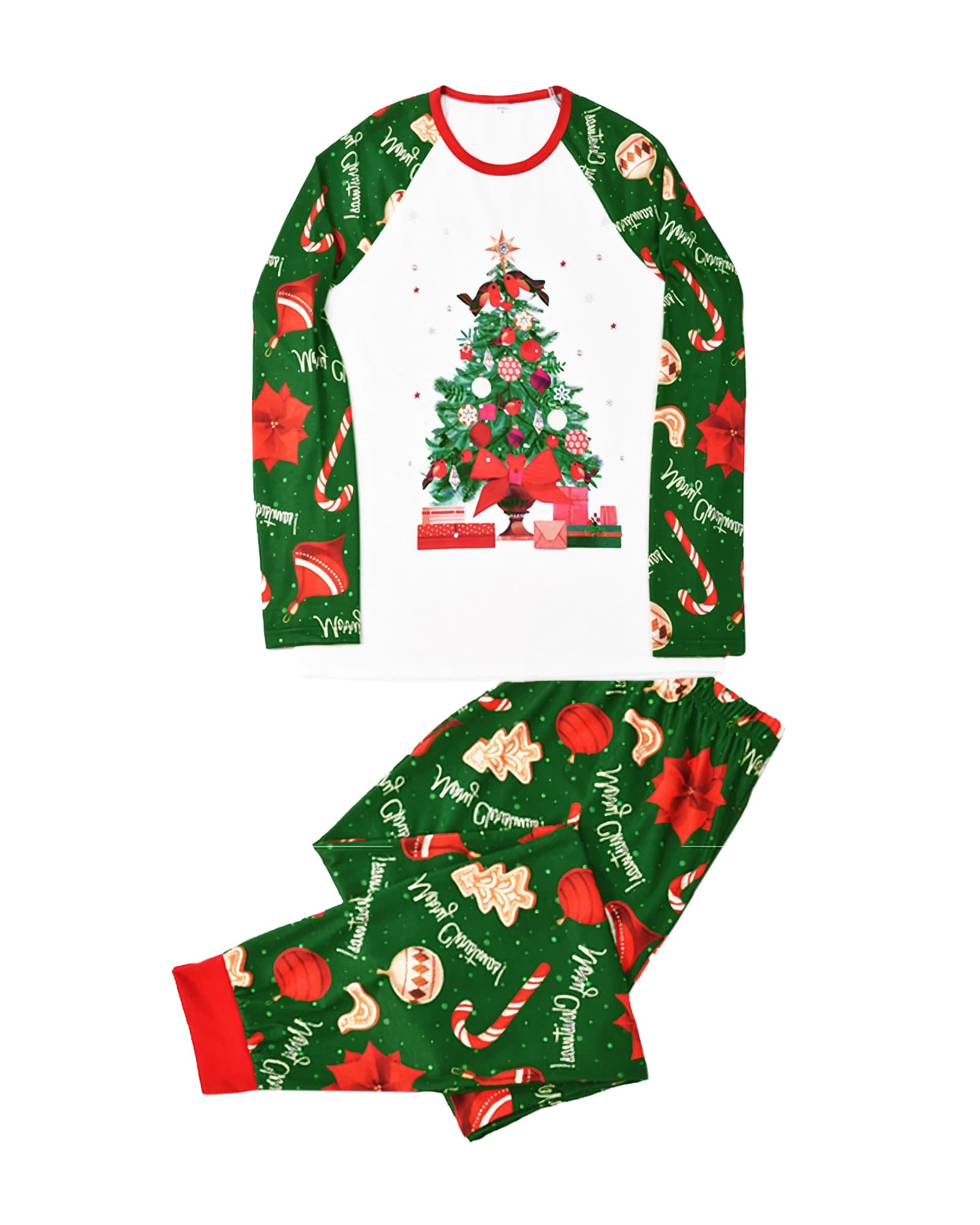Family Christmas pyjamas The tree full of gifts